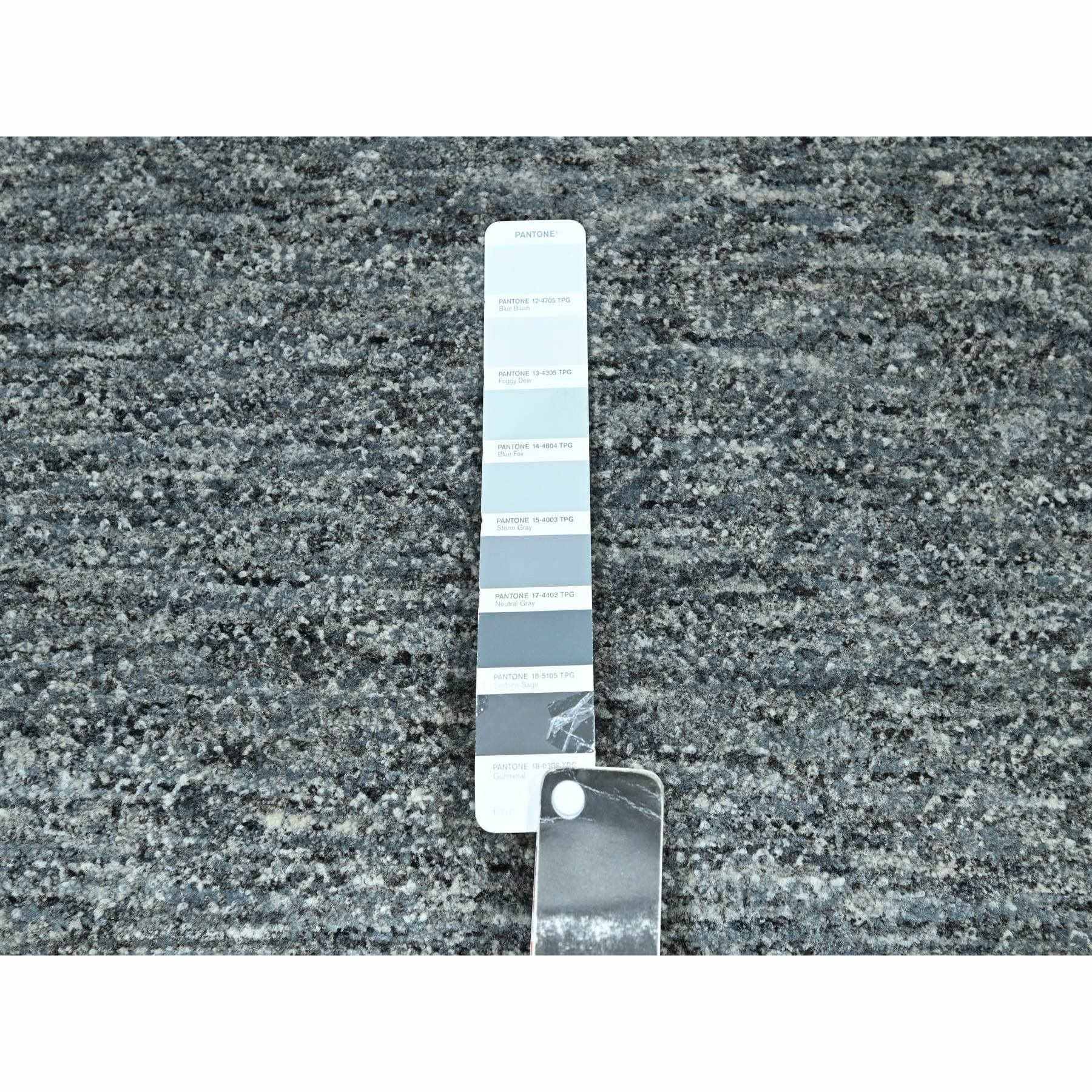 8'3"x10'1" Anchor Gray, Salt and Pepper Design, Tone on Tone, Hand Knotted, 100% Wool, Oriental Rug Sh76380