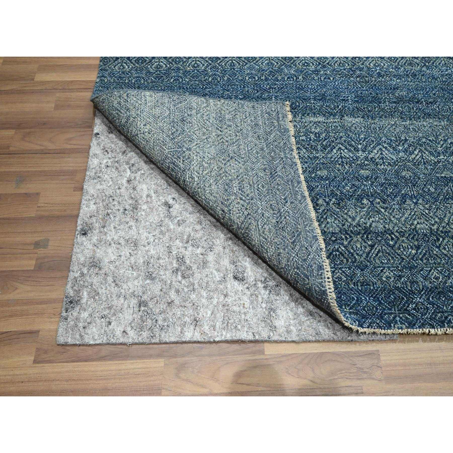 8'x10' Aegean Blue, Kohinoor Herat Pattern, Small Geometric Repetitive Diamond Design, Pure Wool, Tone On Tone, Hand Knotted, Borderless, Soft To The Touch, Oriental Rug Sh76383