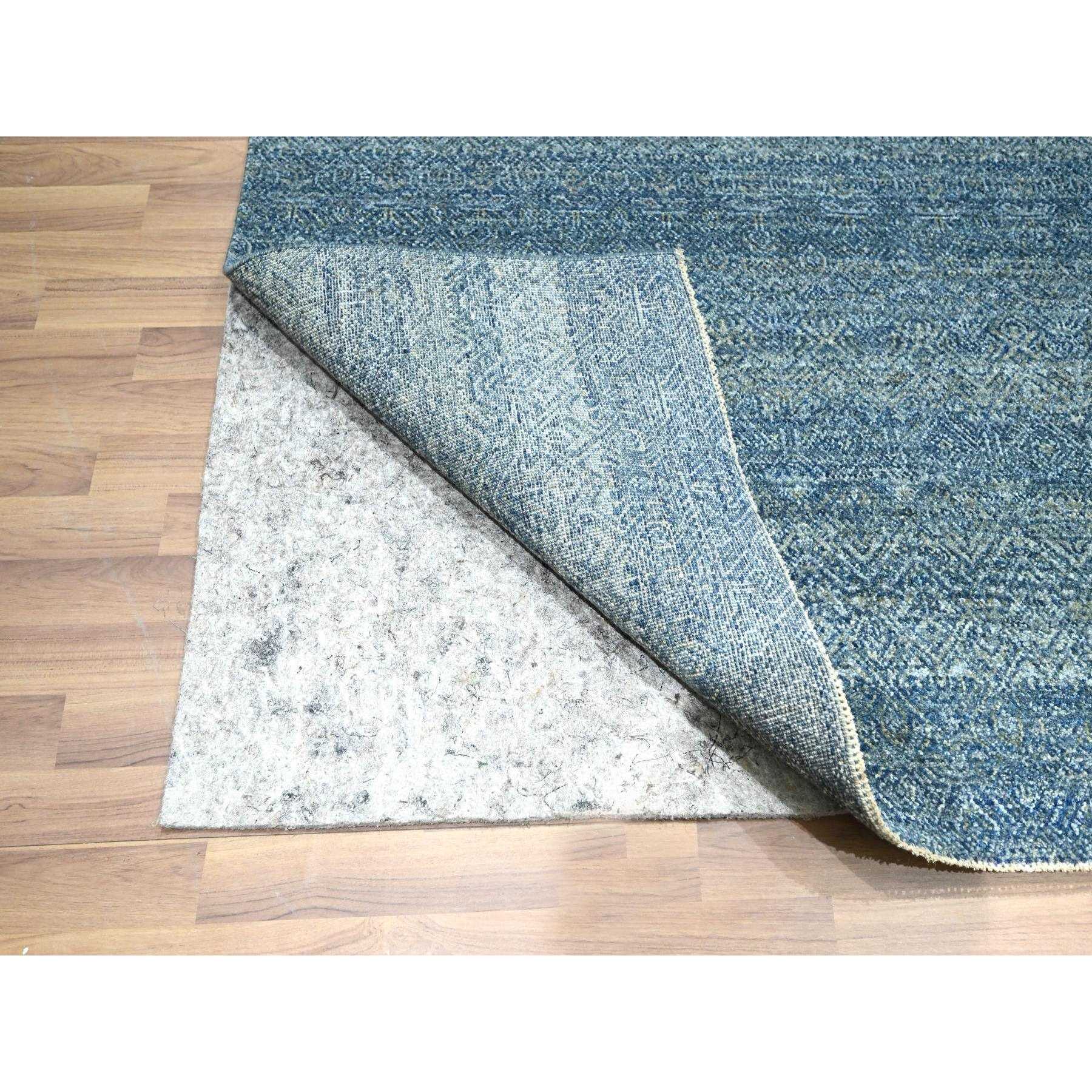 8'x10' Imperial Blue, Small Geometric Repetitive Diamond Design, Kohinoor Herat Pattern, Pure Wool, Tone On Tone, Hand Knotted, Borderless, Soft To The Touch, Oriental Rug Sh76385