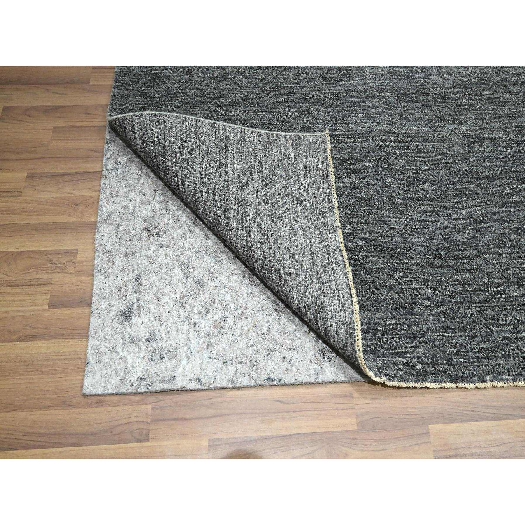 9'1"x11'10" Nevada Gray, Kohinoor Herat with Small Geometric Repetitive Diamond Pattern, Soft Wool, Tone On Tone, Hand Knotted, Oriental Rug Sh76388