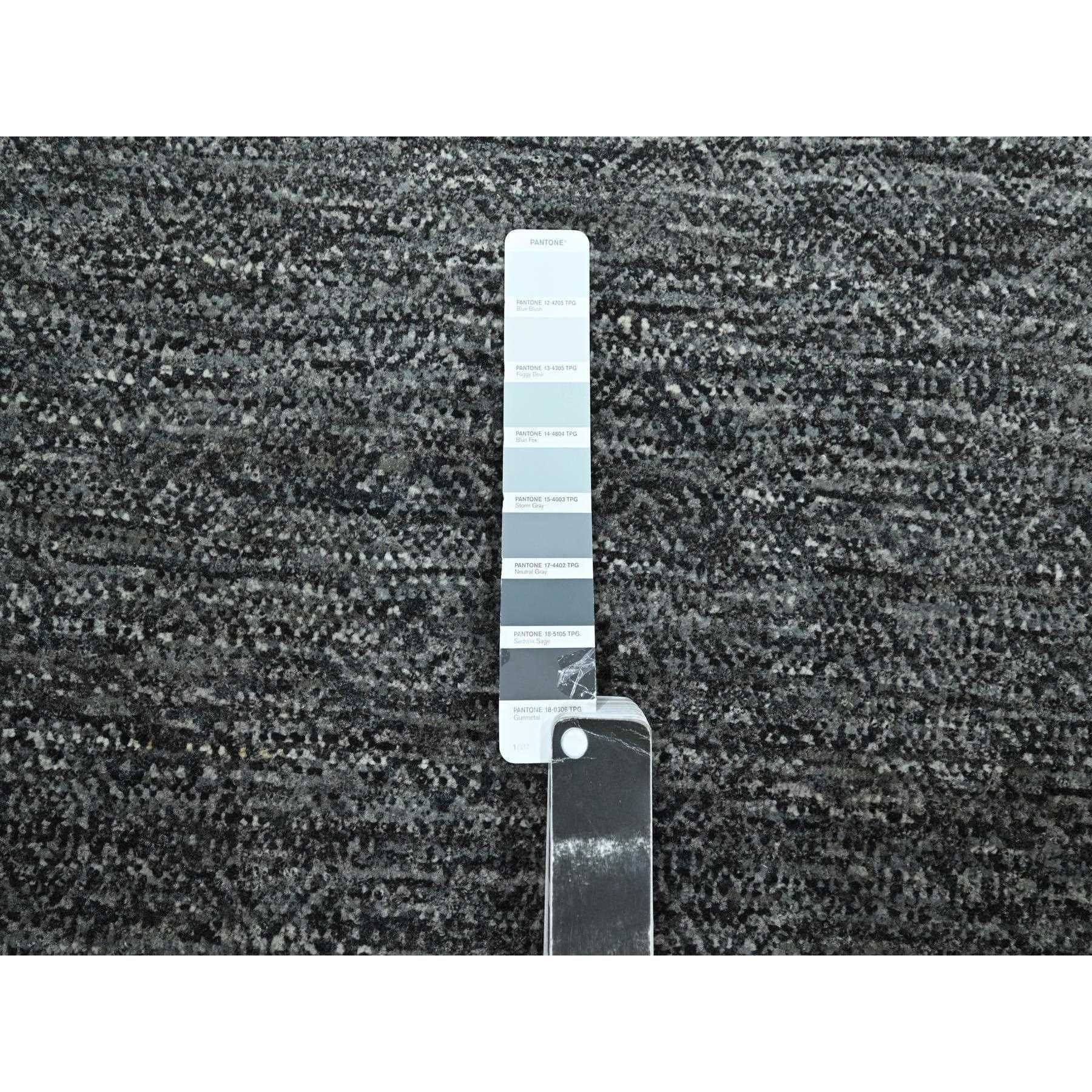 9'1"x11'10" Nevada Gray, Kohinoor Herat with Small Geometric Repetitive Diamond Pattern, Soft Wool, Tone On Tone, Hand Knotted, Oriental Rug Sh76388