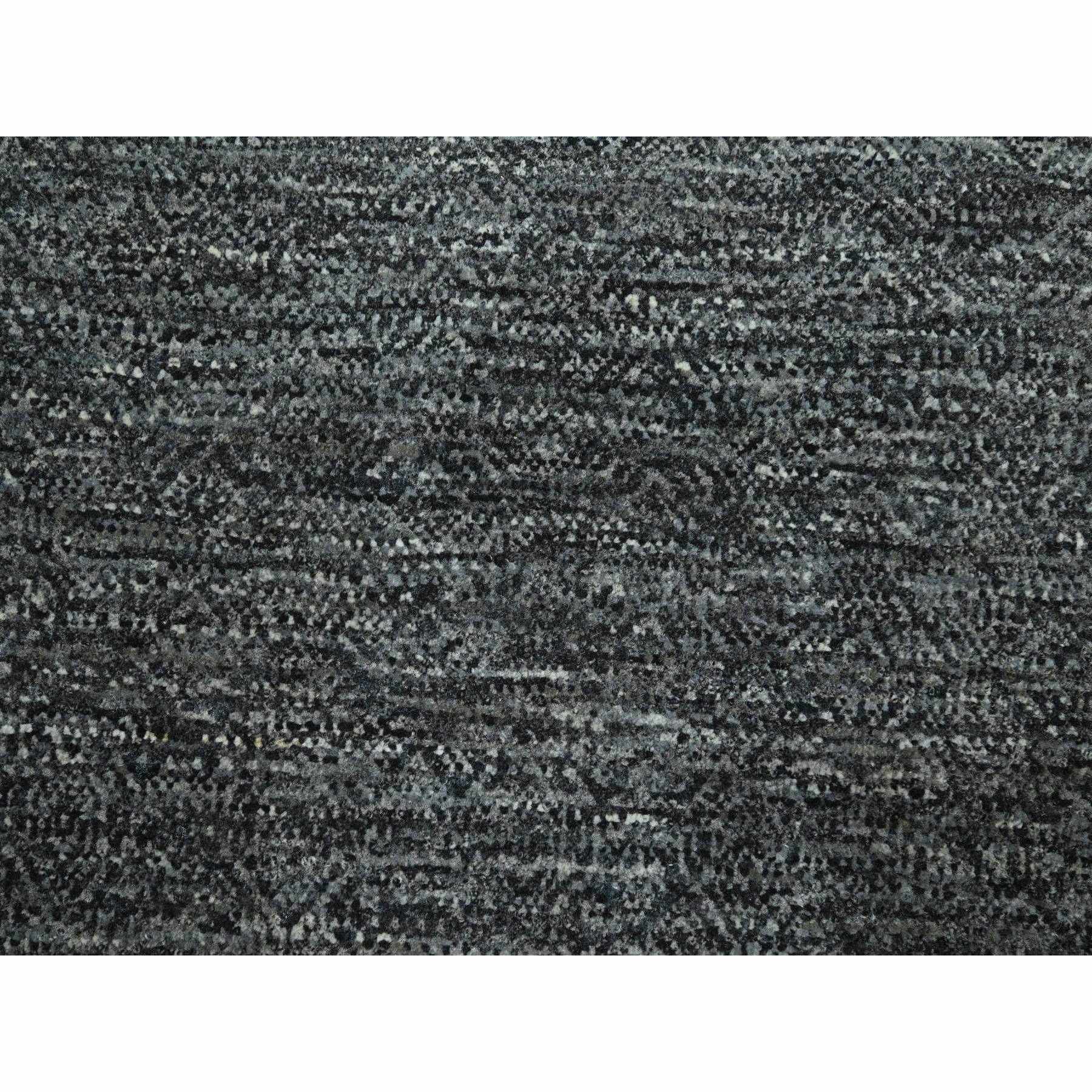 9'1"x11'10" Nevada Gray, Kohinoor Herat with Small Geometric Repetitive Diamond Pattern, Soft Wool, Tone On Tone, Hand Knotted, Oriental Rug Sh76388