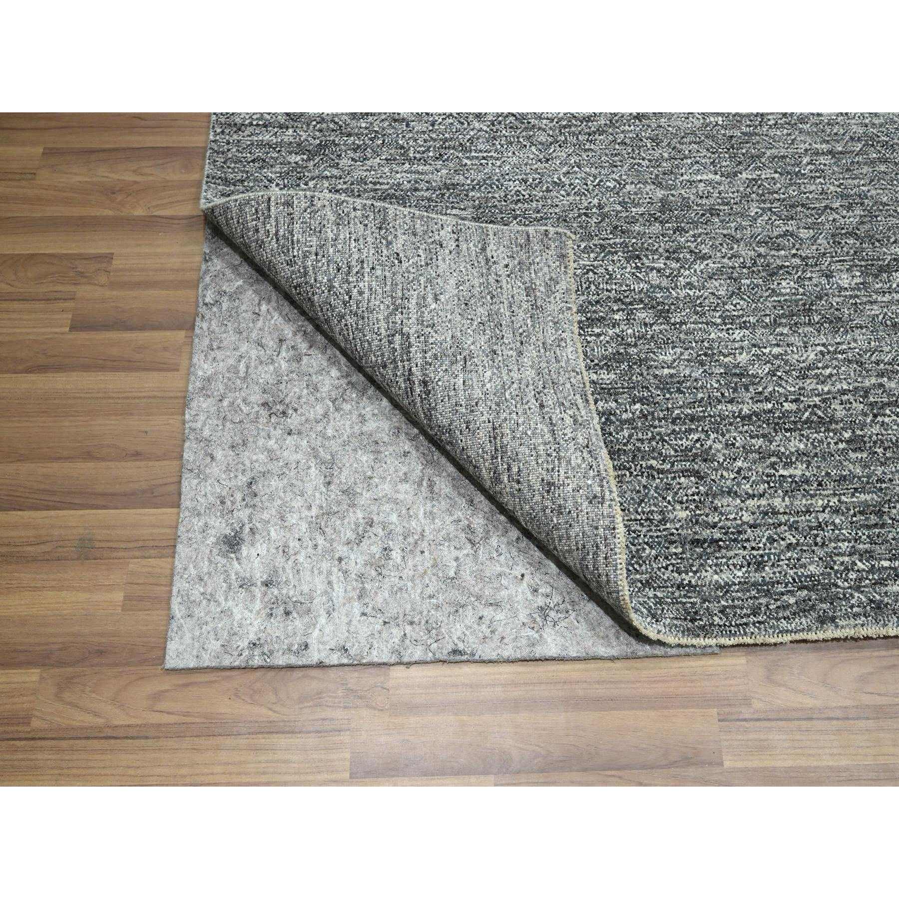 9'x12'1" Nickel Gray, Kohinoor Herat with Small Geometric Repetitive Diamond Design, Pure Wool, Soft Pile, Tone On Tone, Hand Knotted, Oriental Rug Sh76389
