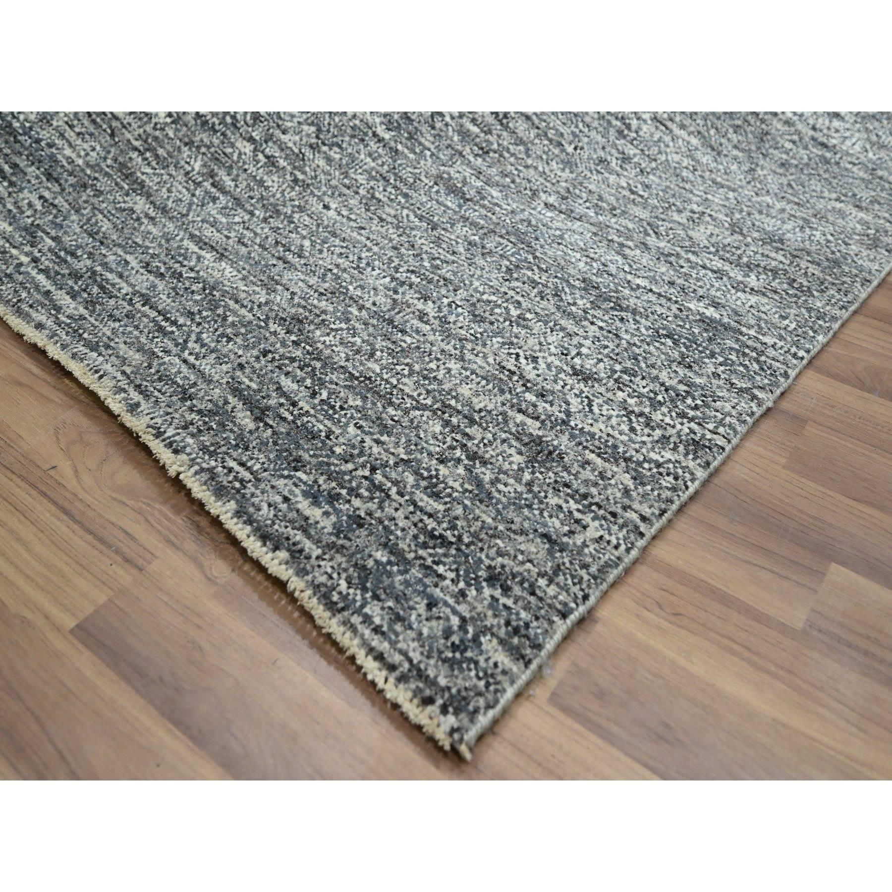 9'x12'1" Nickel Gray, Kohinoor Herat with Small Geometric Repetitive Diamond Design, Pure Wool, Soft Pile, Tone On Tone, Hand Knotted, Oriental Rug Sh76389