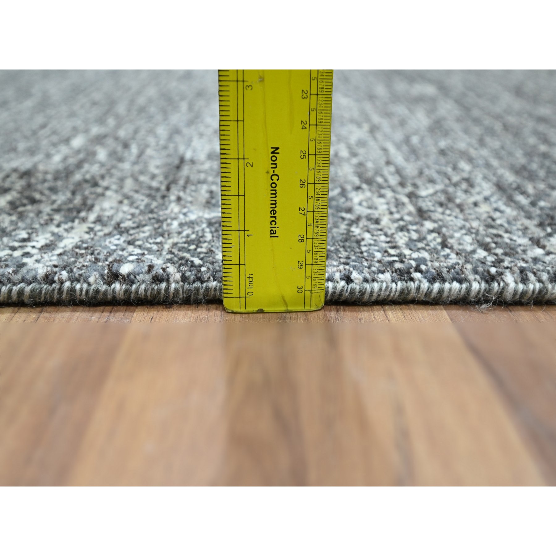 2'7"x9'10" Anchor Gray, Kohinoor Herat Pattern, Small Geometric Repetitive Diamond Design, Soft Wool, Tone On Tone, Hand Knotted, Runner, Oriental Rug Sh76411
