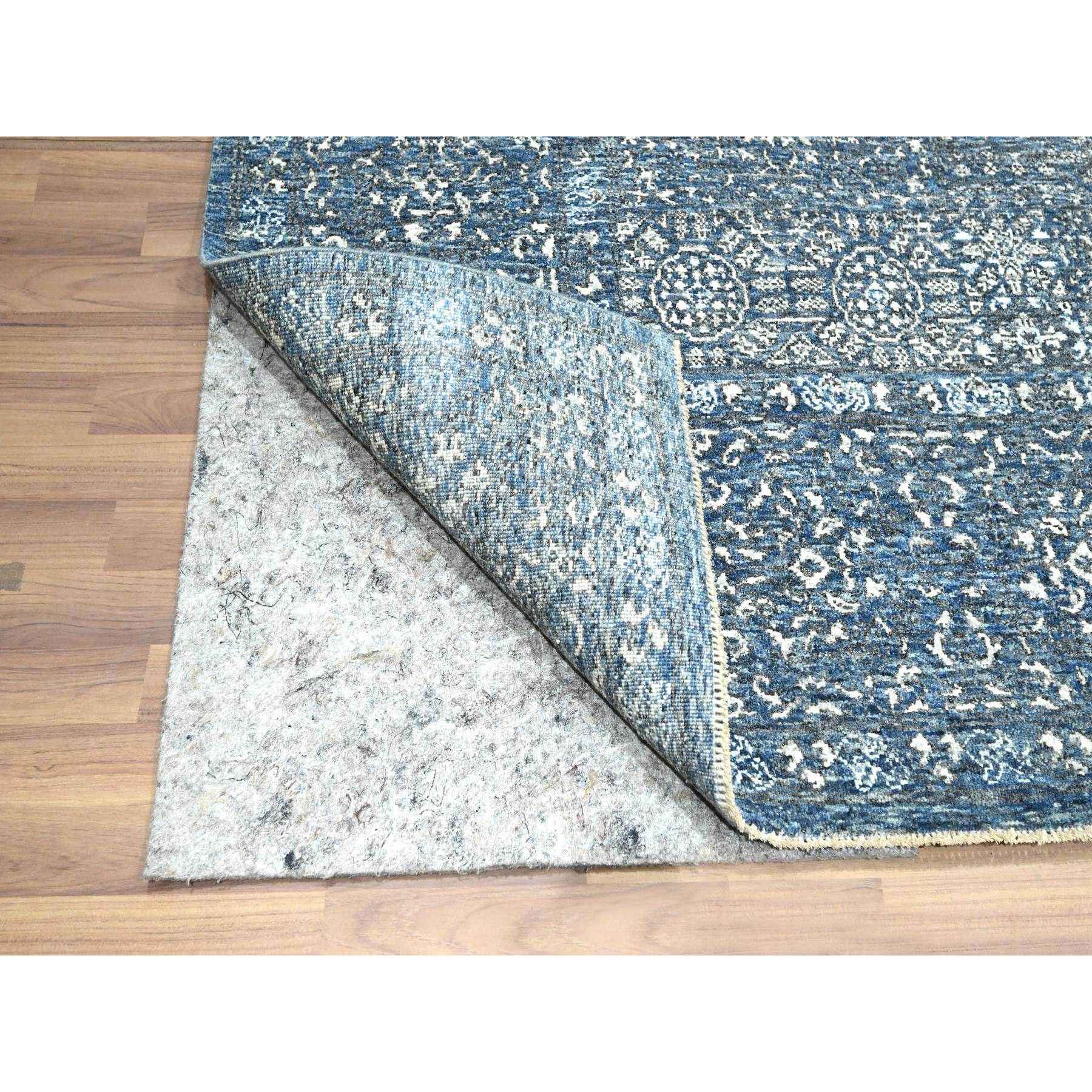 8'1"x10'4" Aegean Blue, Mamluk Design, Pre Historic 14th Century Influence, Natural Dyes, Hand Knotted, Pure Wool, Oriental Rug Sh76421