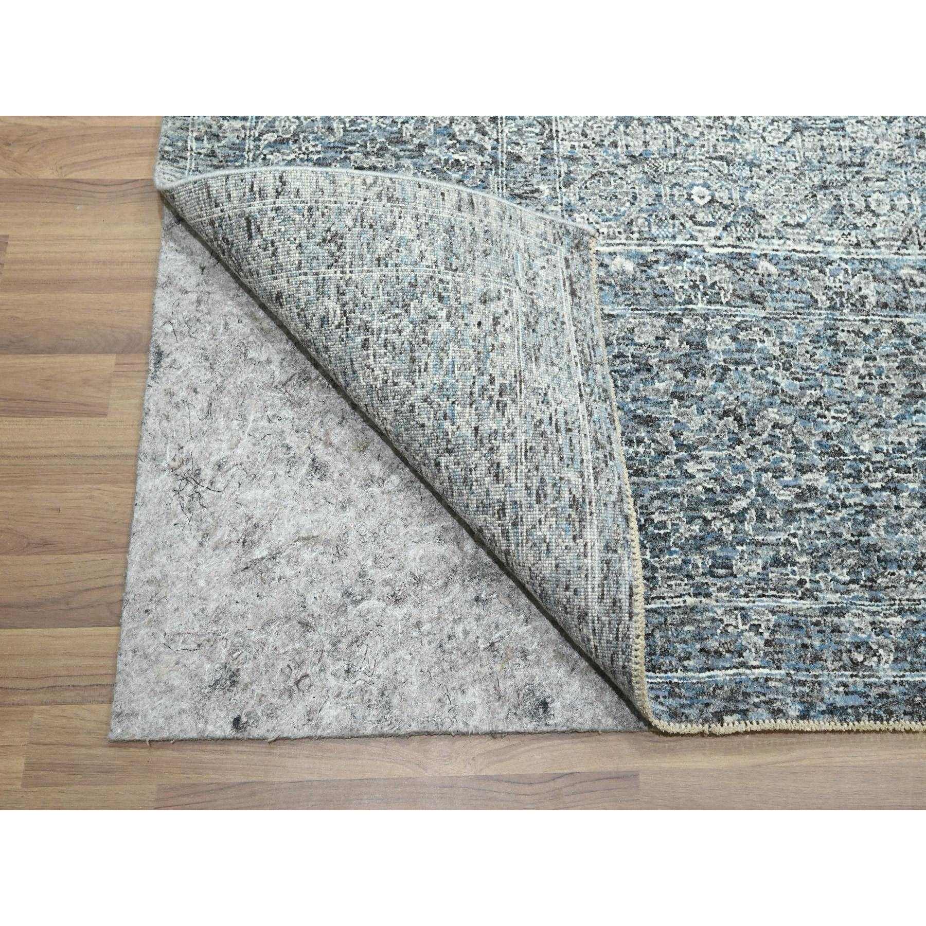 9'1"x12'2" Stone Blue, Mamluk Design, Pre Historic 14th Century Influence, Natural Dyes, Hand Knotted, Pure Wool, Oriental Rug Sh76423