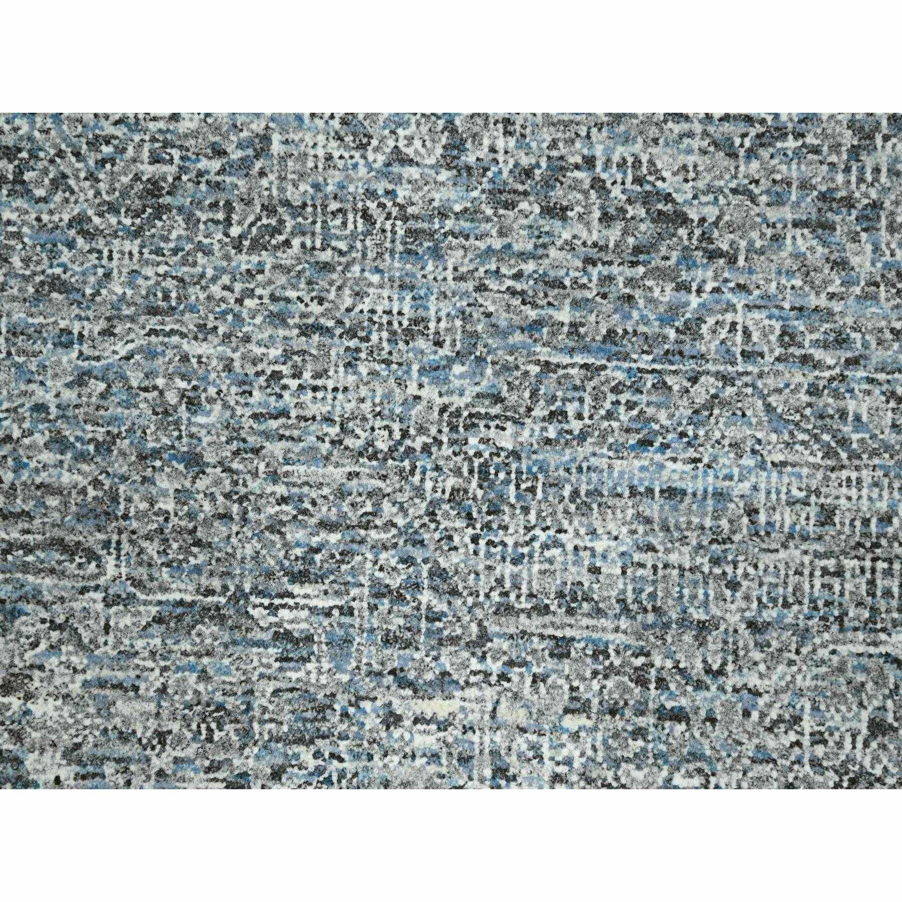 9'1"x12'2" Stone Blue, Mamluk Design, Pre Historic 14th Century Influence, Natural Dyes, Hand Knotted, Pure Wool, Oriental Rug Sh76423