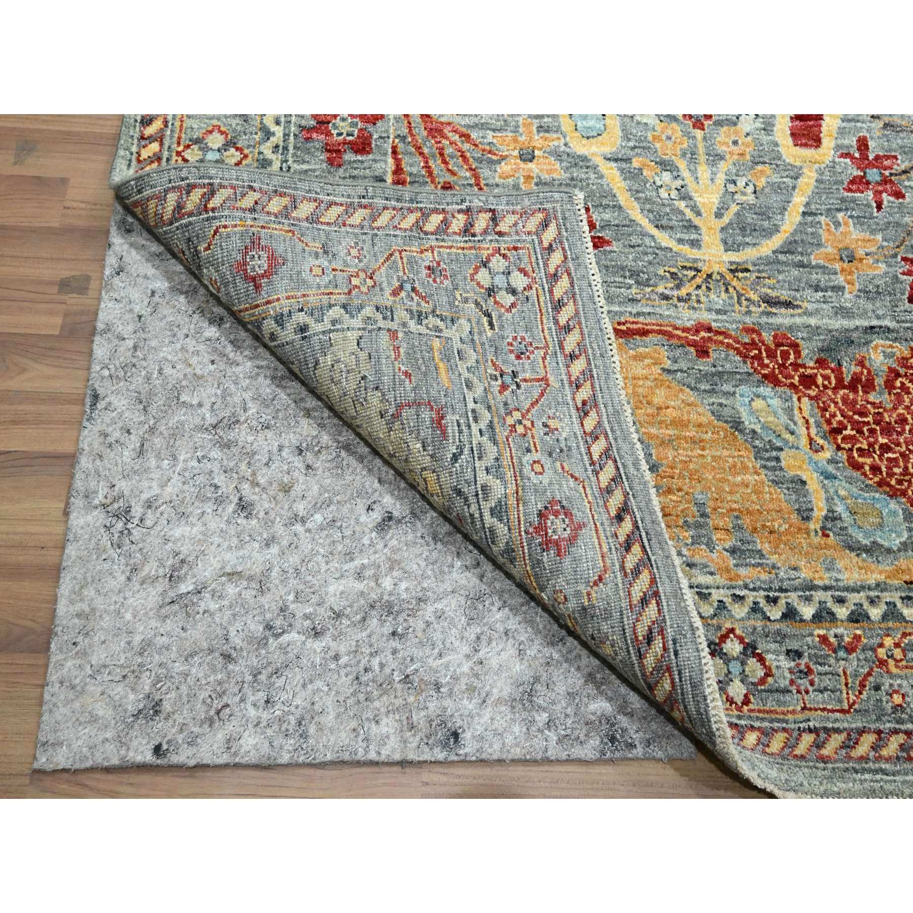 8'x10' Neutral Gray, Bijar Garus Design with Pastel Colors, Thick and Plush, Hand Knotted, Pure Wool, Oriental Rug Sh76433