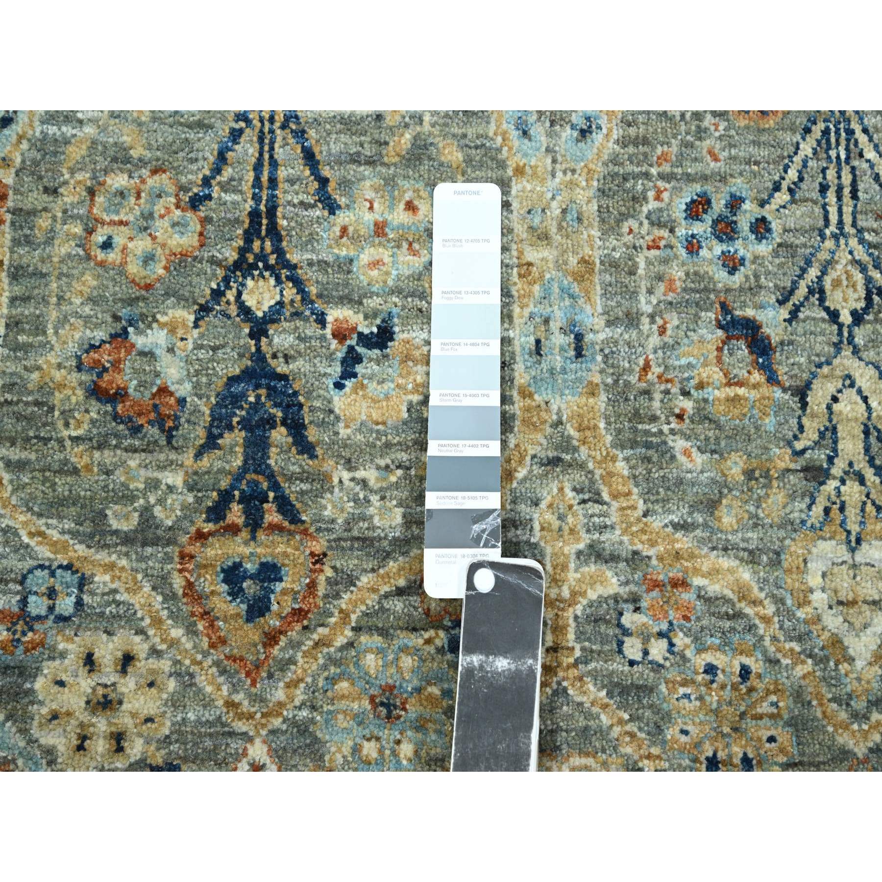 8'x9'10" Nevada Gray, Persian Garden Pattern, Hand Knotted, Pure Wool, Densely Woven, Oriental Rug Sh76434