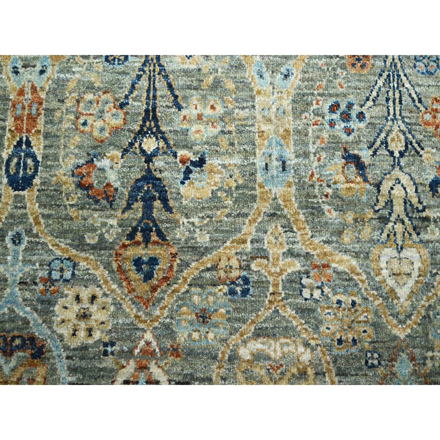 8'x9'10" Nevada Gray, Persian Garden Pattern, Hand Knotted, Pure Wool, Densely Woven, Oriental Rug Sh76434