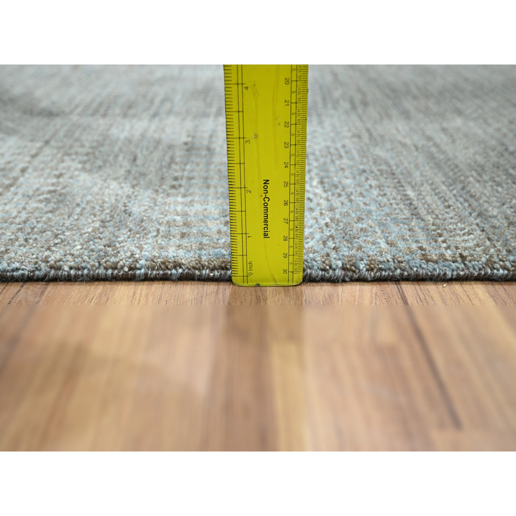 2'x3' Cedar Brown, Modern Grass Design, Hand Knotted, Undyed Natural Wool, Tone on Tone, Lush and Plush, Mat, Sample, Oriental Rug Sh76443