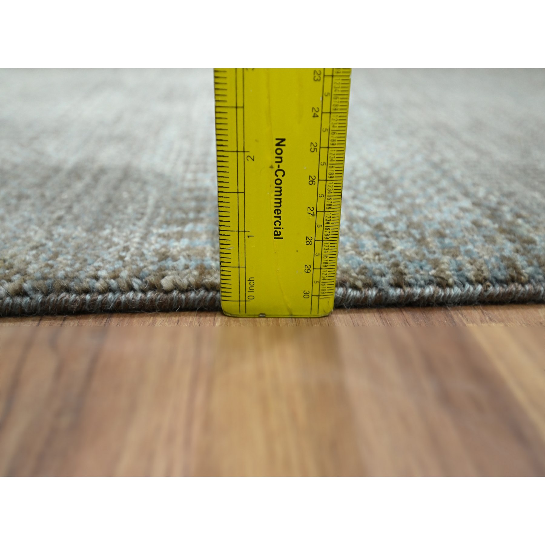 2'x3' Mocha Brown, Tone on Tone, Modern Grass Design, Hand Knotted, Undyed Natural Wool, Lush and Plush, Sample, Mat, Oriental Rug Sh76445