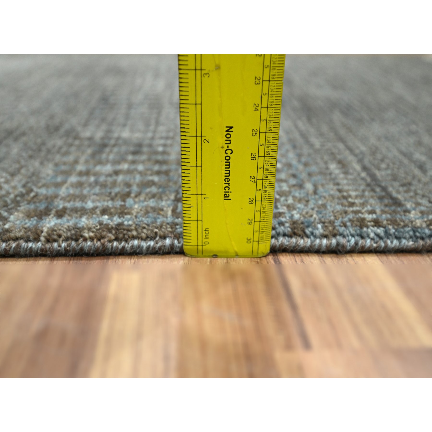 2'x3' Cedar Brown, Hand Knotted, Modern Grass Design, Undyed Natural Wool, Lush and Plush, Tone on Tone, Mat, Sample, Oriental Rug Sh76447