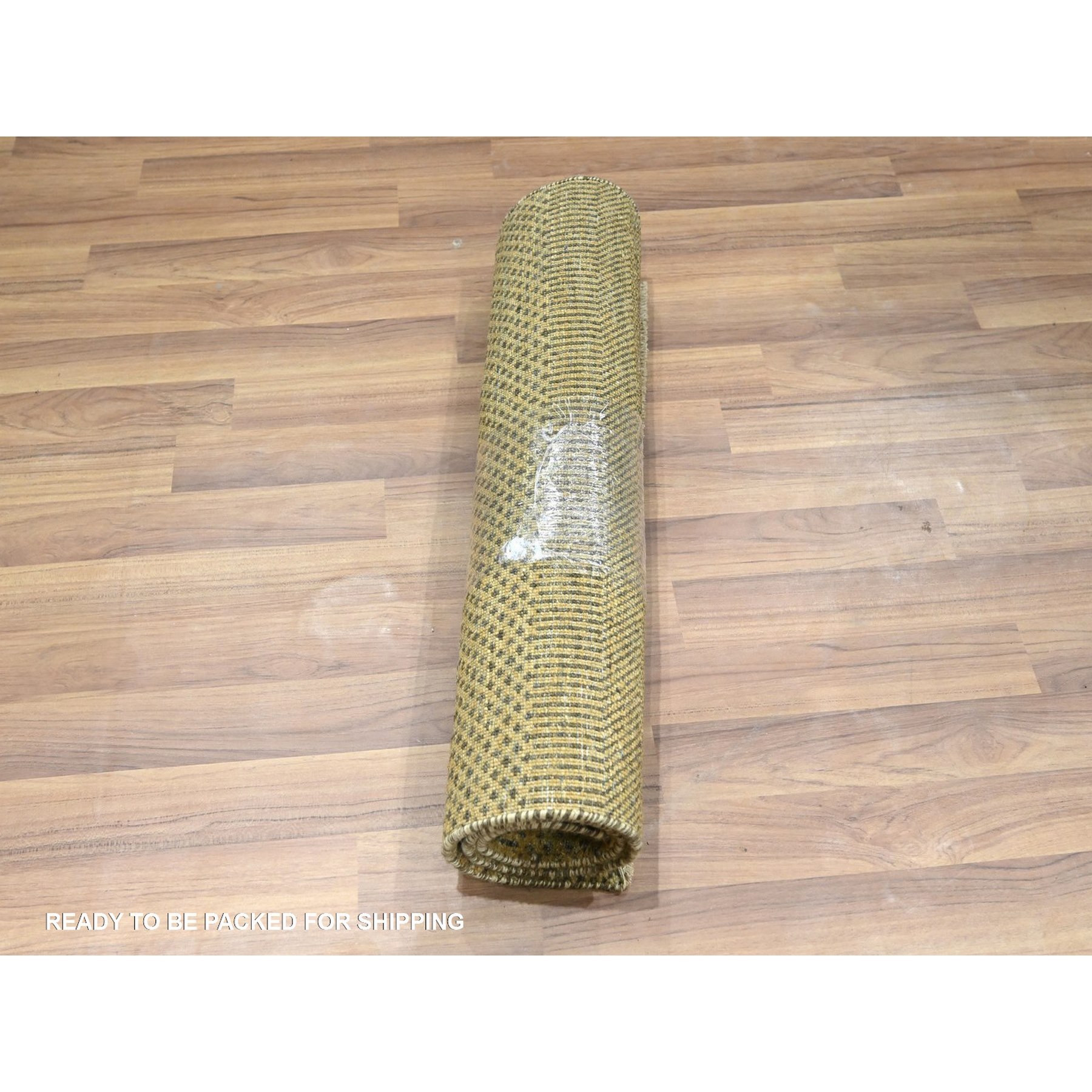 2'x3' Honey Brown, Modern Grass Design, Hand Knotted, Wool with touch of Silk, Tone on Tone, Lush and Plush, Mat, Sample, Oriental Rug Sh76459