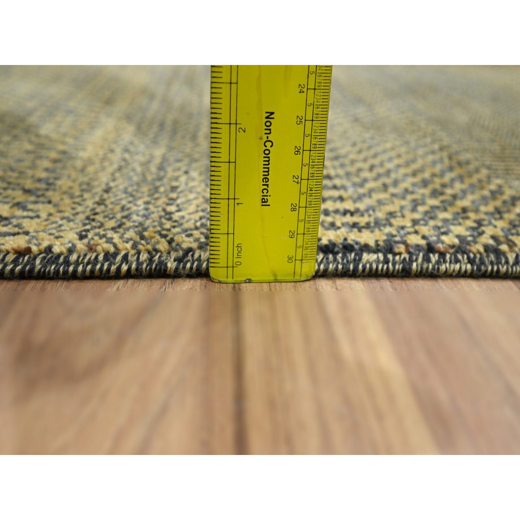 2'x3' Light Brown, Modern Grass Design, Hand Knotted, Wool with touch of Silk, Lush and Plush, Tone on Tone, Sample, Mat, Oriental Rug Sh76460