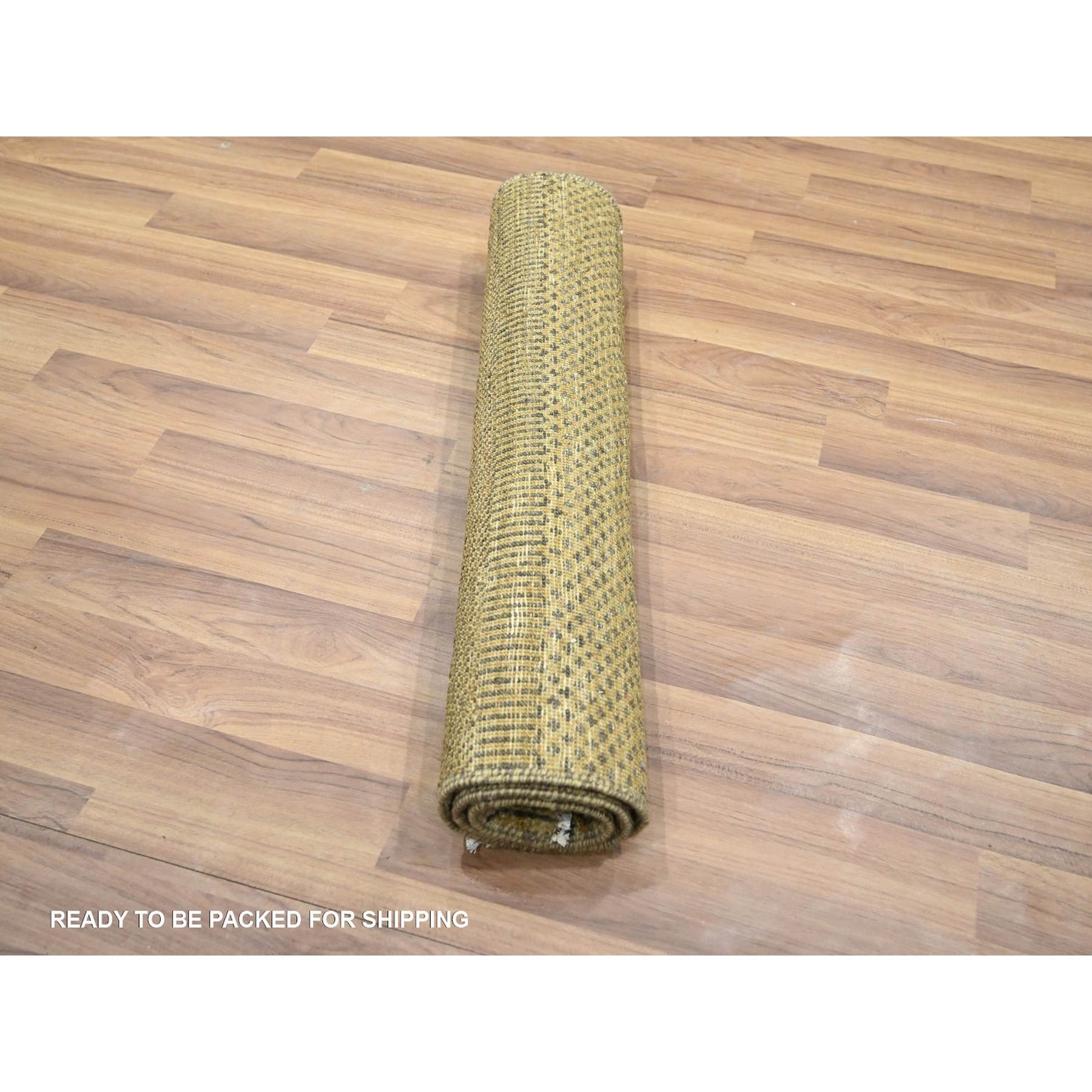 2'x3' Ecru Brown, Modern Grass Design, Wool with touch of Silk, Hand Knotted, Tone on Tone, Lush and Plush, Mat, Sample, Oriental Rug Sh76461