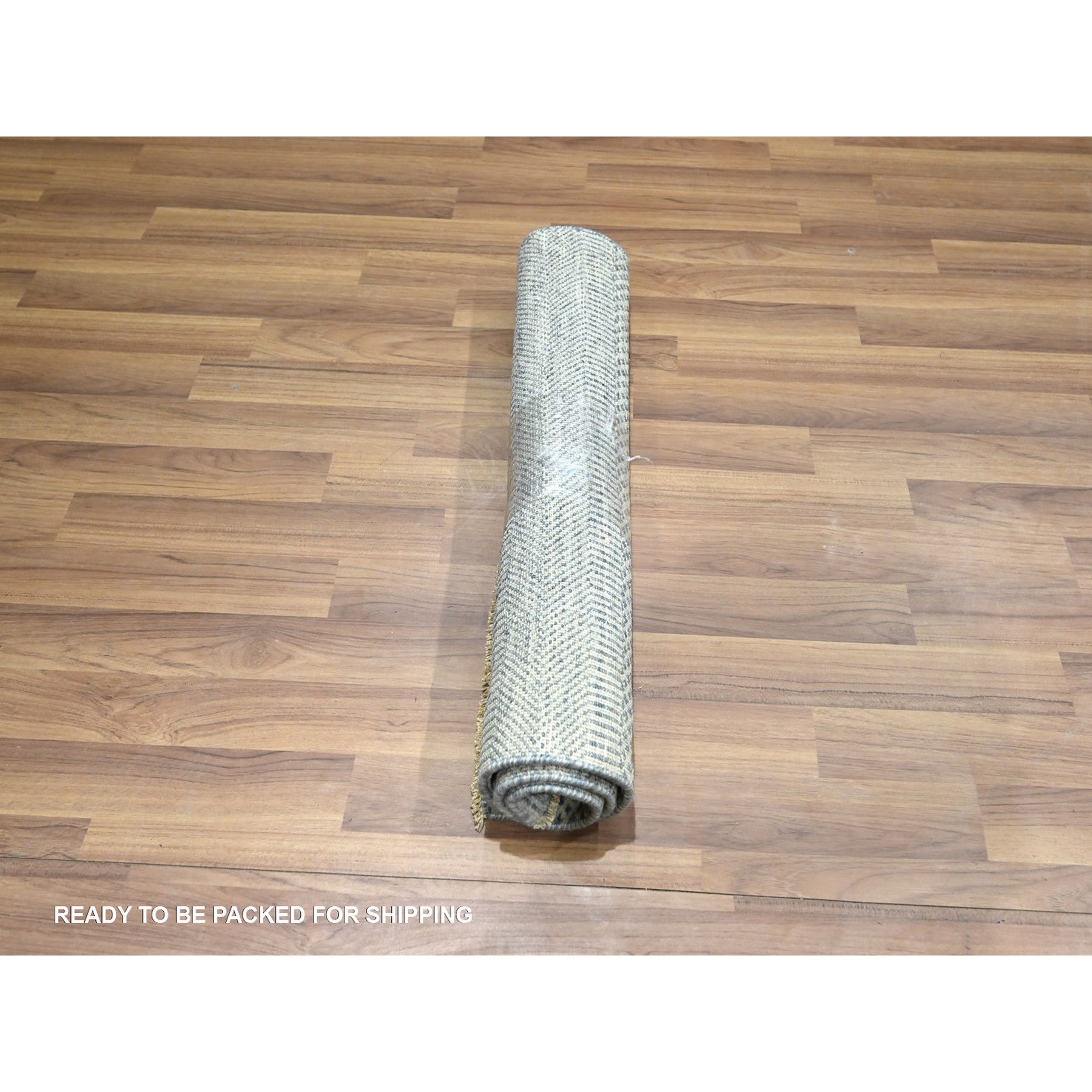 2'x3' Ruddy Blue, Modern Grass Design, Hand Knotted, Wool with touch of Silk, Tone on Tone, Lush and Plush, Sample, Mat, Oriental Rug Sh76468
