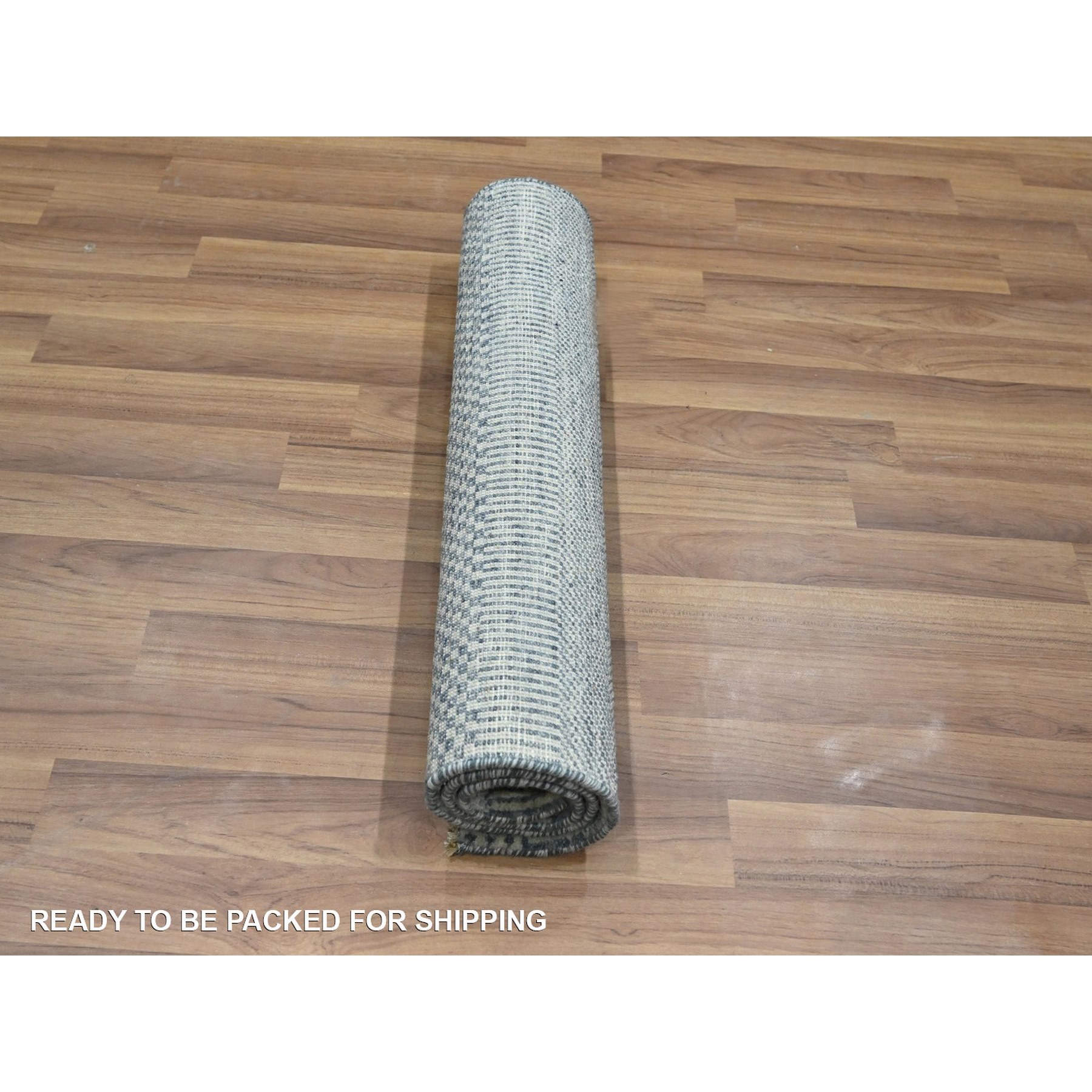 2'x3' Sapphire Blue, Wool with touch of Silk, Tone on Tone, Lush and Plush, Sample, Modern Grass Design, Hand Knotted, Mat, Oriental Rug Sh76473