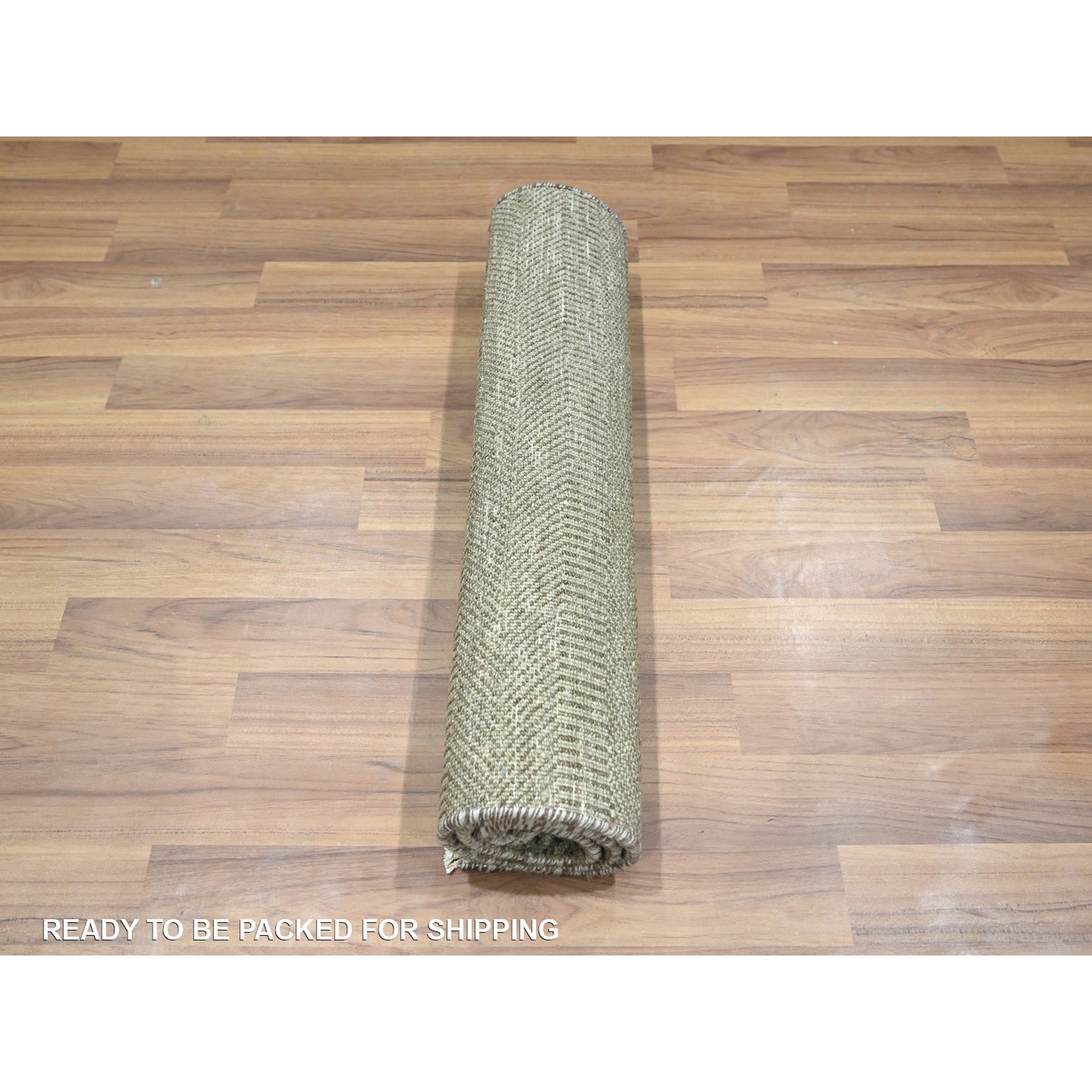 2'x3' Stone Gray, Hand Knotted, Wool with touch of Silk, Tone on Tone, Lush and Plush, Sample, Modern Grass Design, Mat, Oriental Rug Sh76481
