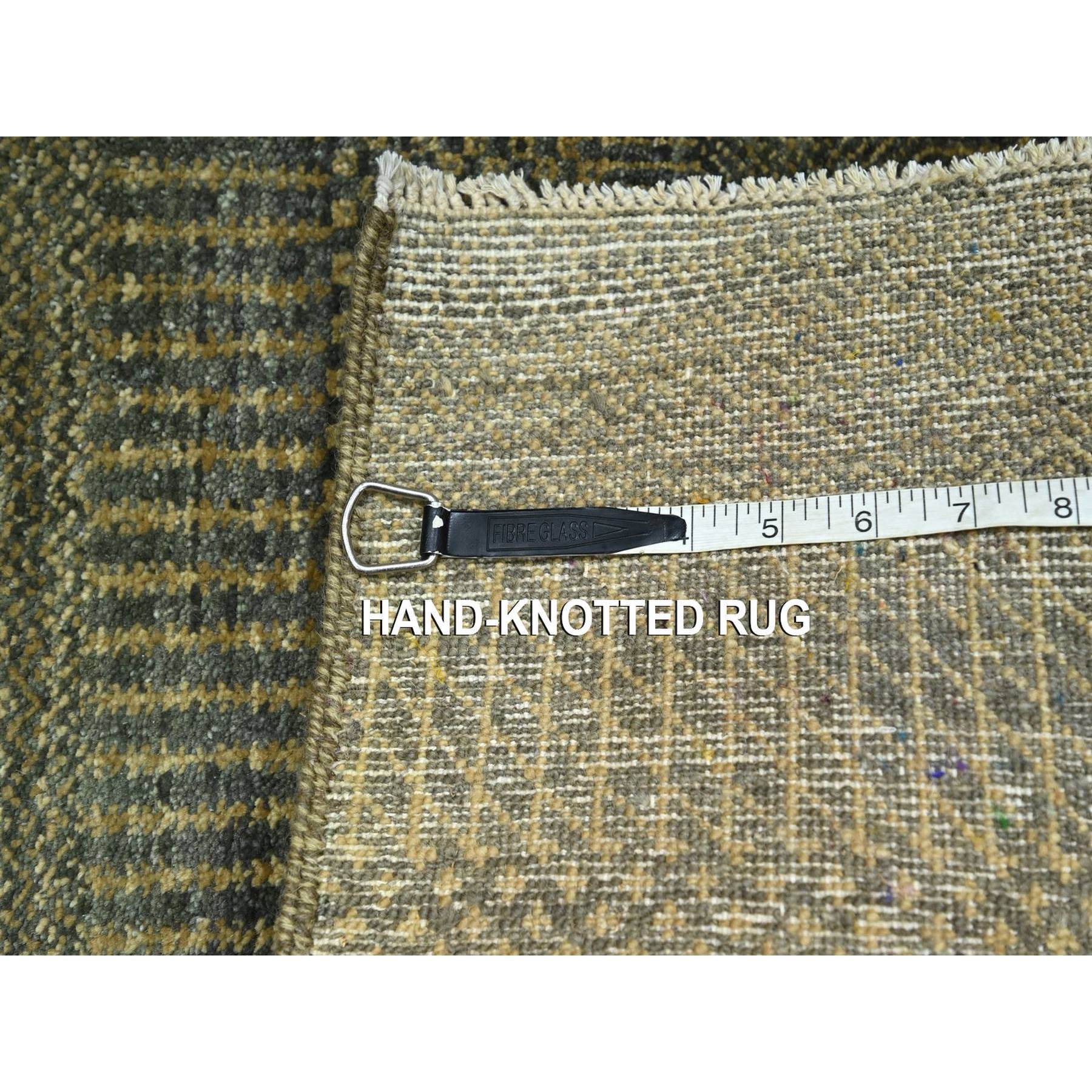 2'x3' Cedar Brown, Lush and Plush, Sample, Modern Grass Design, Hand Knotted, Wool with touch of Silk, Tone on Tone, Mat, Oriental Rug Sh76485