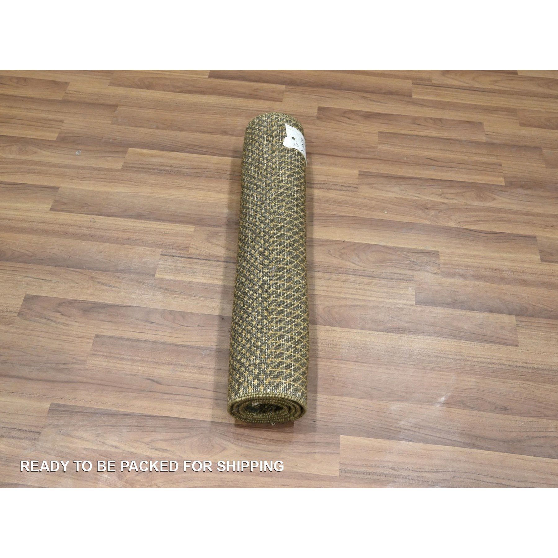 2'x3' Mocha Brown, Lush and Plush, Sample, Modern Grass Design, Hand Knotted, Wool with touch of Silk, Tone on Tone, Mat, Oriental Rug Sh76487