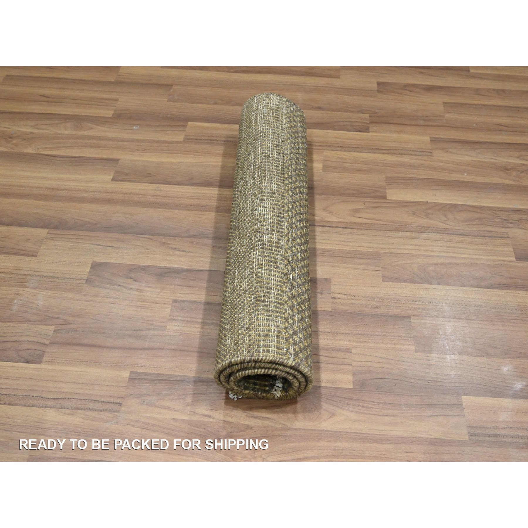 2'x3' Chocolate Brown, Hand Knotted, Wool with touch of Silk, Tone on Tone, Lush and Plush, Sample, Modern Grass Design, Mat, Oriental Rug Sh76488
