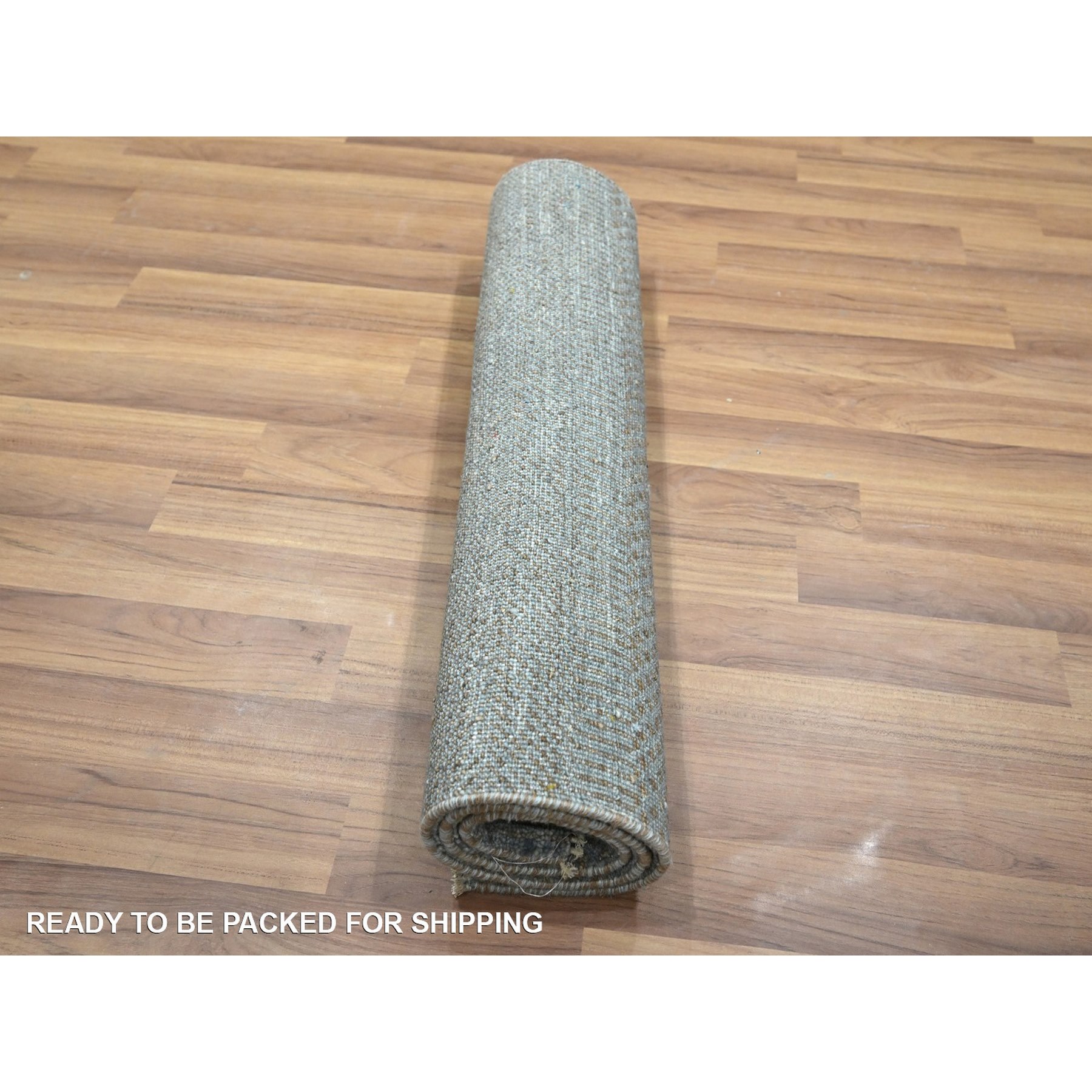 2'x3' Stone Blue, Wool with touch of Silk, Tone on Tone, Lush and Plush, Sample, Modern Grass Design, Hand Knotted, Mat, Oriental Rug Sh76489