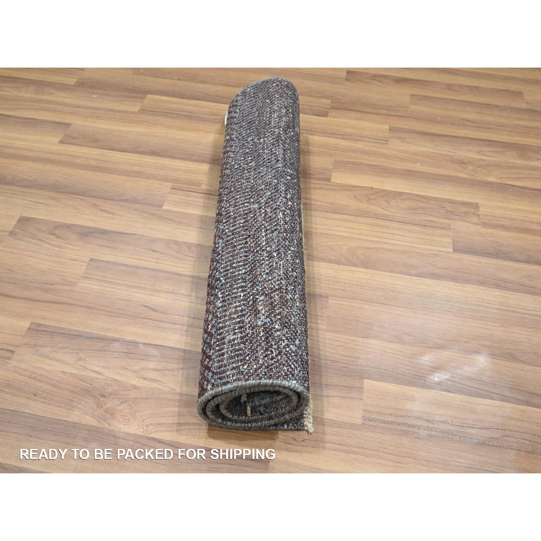2'x3' Anchor Grey, Wool with touch of Silk, Tone on Tone, Lush and Plush, Hand Knotted, Modern Grass Design, Sample, Mat, Oriental Rug Sh76496