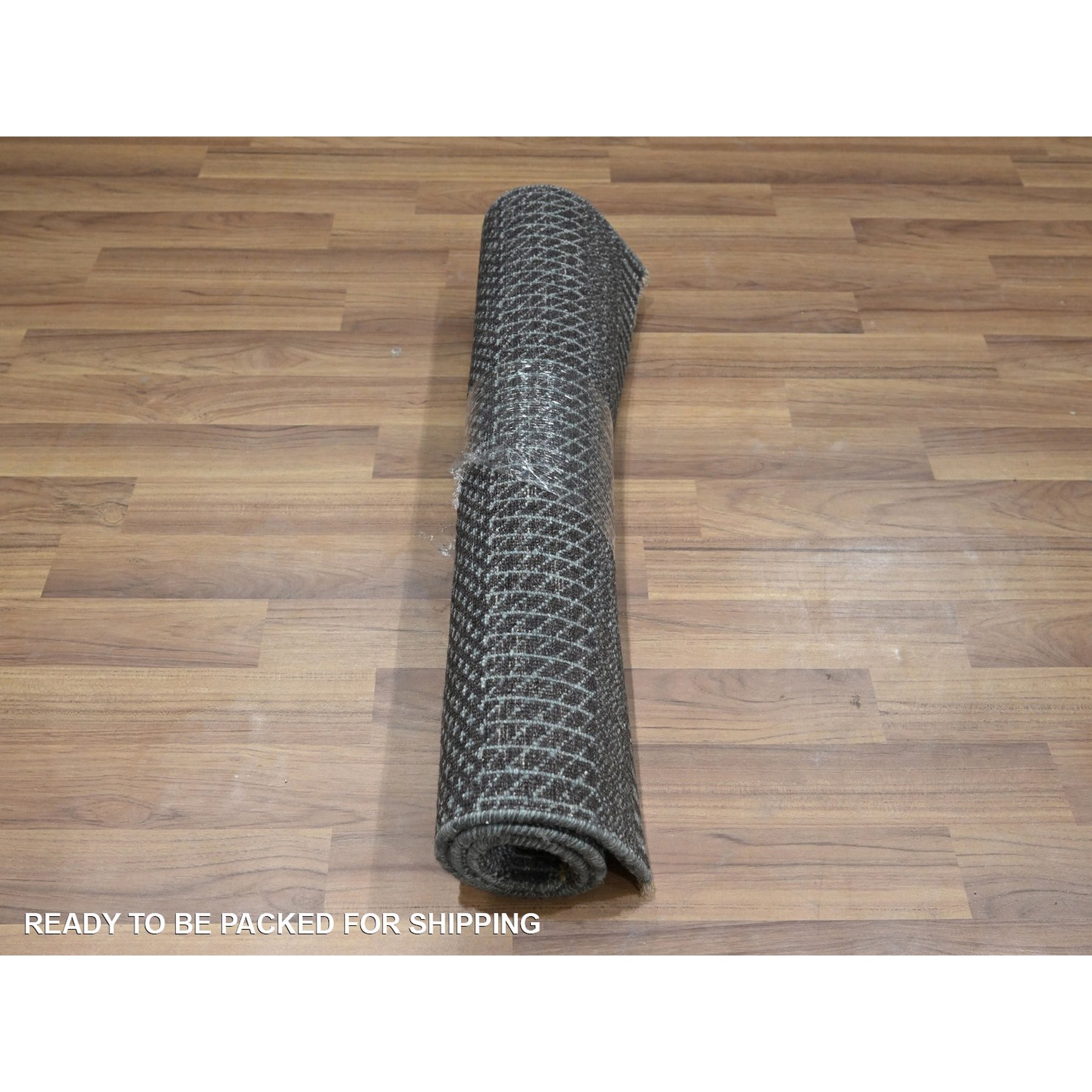 2'x3' Pewter Gray, Lush and Plush, Sample, Modern Grass Design, Tone on Tone, Hand Knotted, Wool with touch of Silk, Mat, Oriental Rug Sh76502