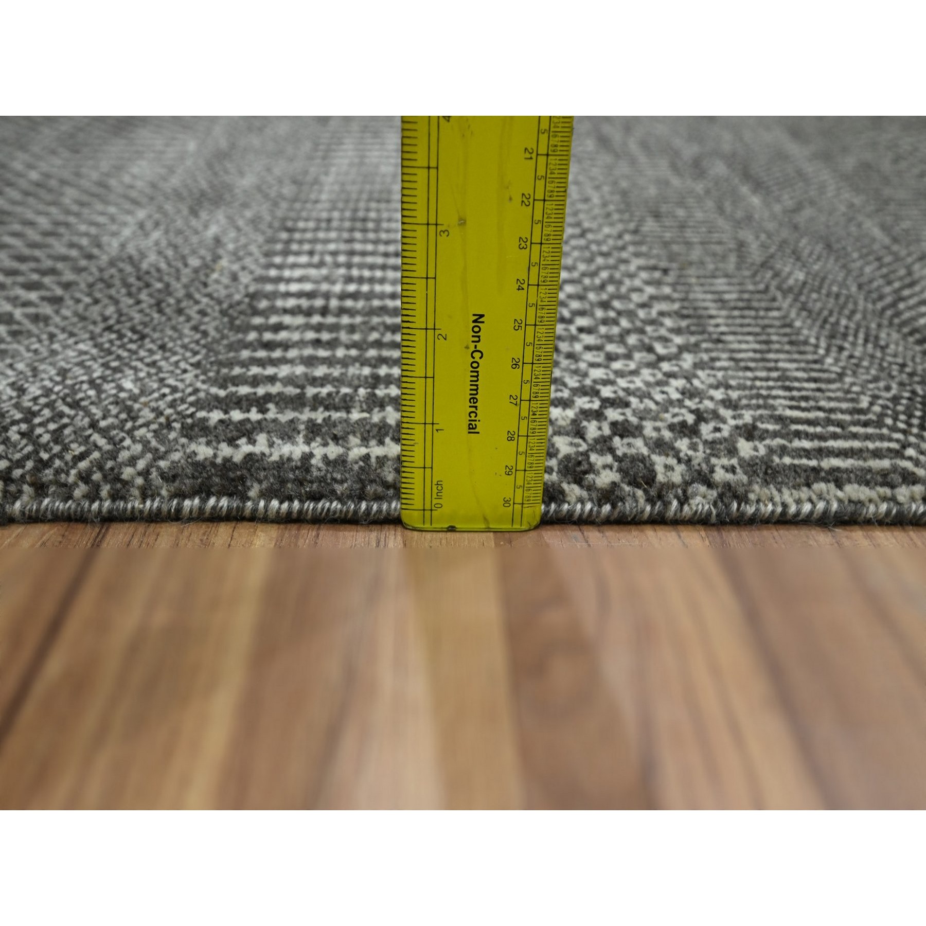 2'x3' Dim Gray, Wool with touch of Silk, Lush and Plush, Sample, Modern Grass Design, Tone on Tone, Hand Knotted, Mat, Oriental Rug Sh76505