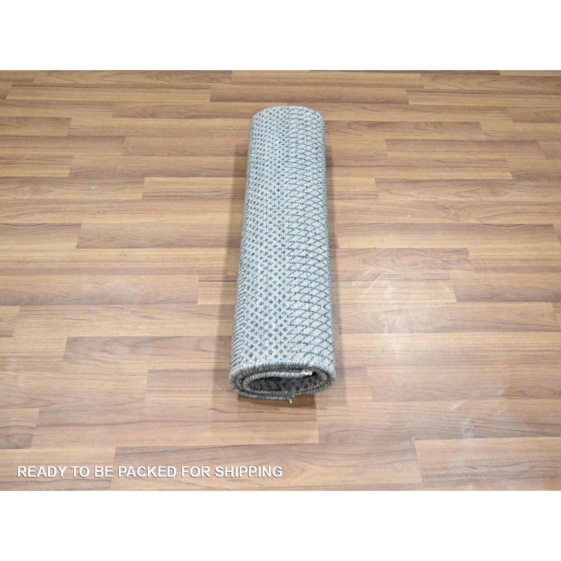 2'x3' Aegean Blue, Lush and Plush, Hand Knotted, Modern Grass Design, Wool with touch of Silk, Tone on Tone, Sample Mat, Oriental Rug Sh76520
