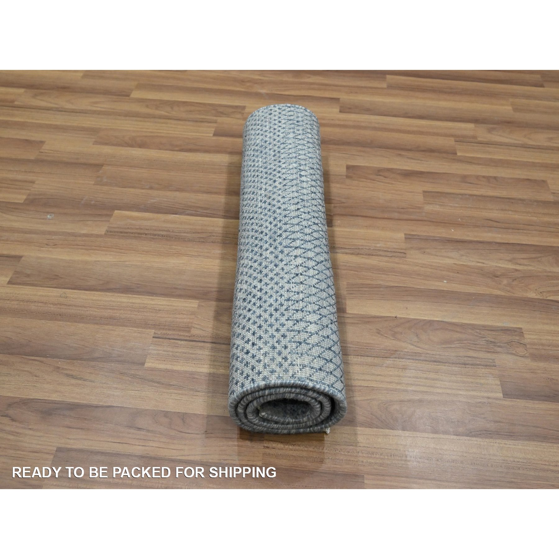 2'x3' Light Blue, Wool with touch of Silk, Tone on Tone, Lush and Plush, Hand Knotted, Modern Grass Design, Mat, Sample, Oriental Rugg sh76521