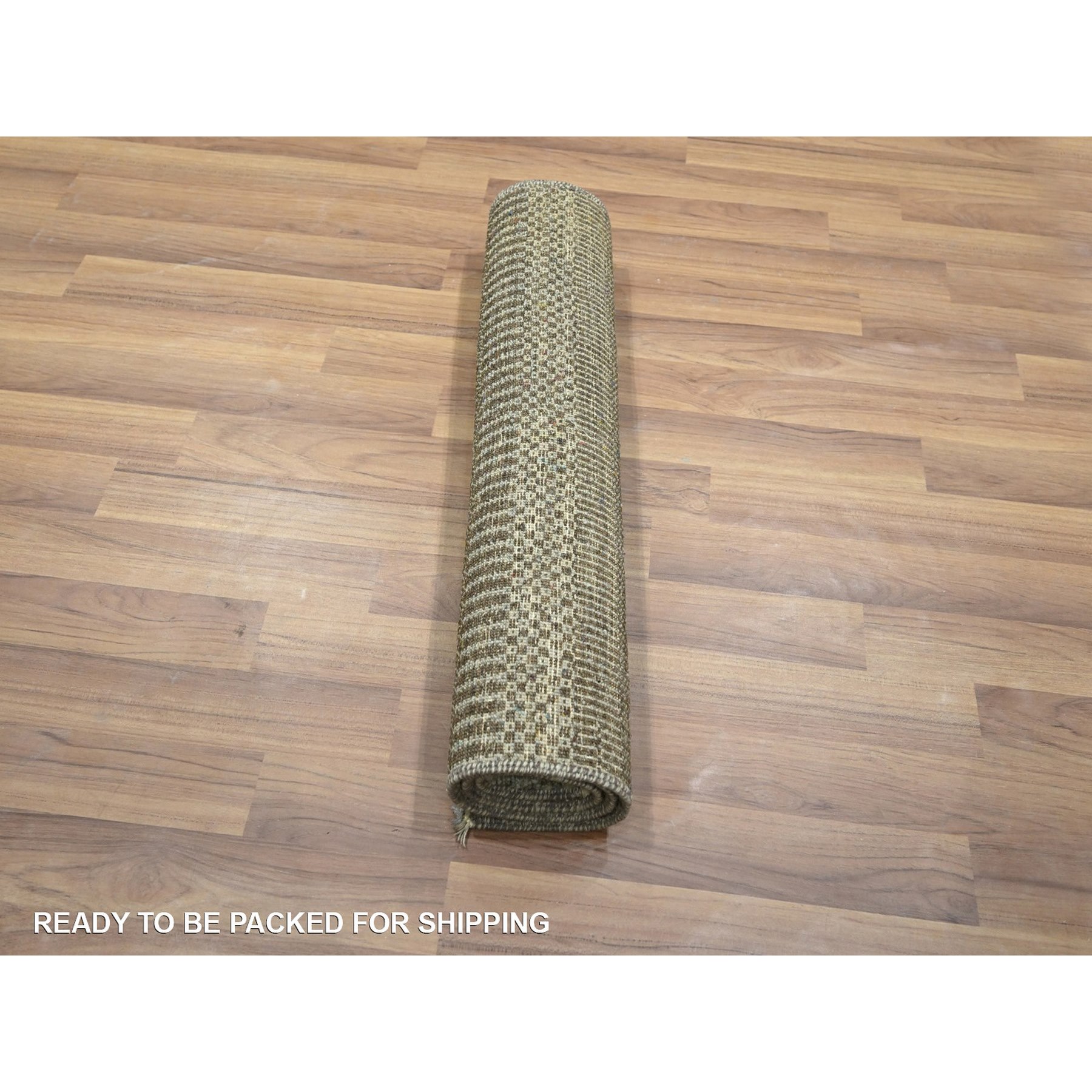 2'x3' Cedar Brown, Modern Grass Design, Lush and Plush, Hand Knotted, Tone on Tone, Wool with touch of Silk, Sample, Mat, Oriental Rug Sh76530