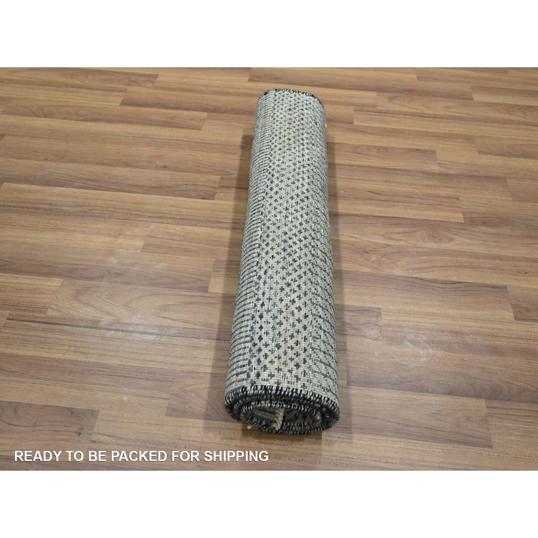 2'x3' Cloud Gray, Lush and Plush, Hand Knotted, Modern Grass Design, Sample, Wool with touch of Silk, Tone on Tone, Mat, Oriental Rug Sh76534
