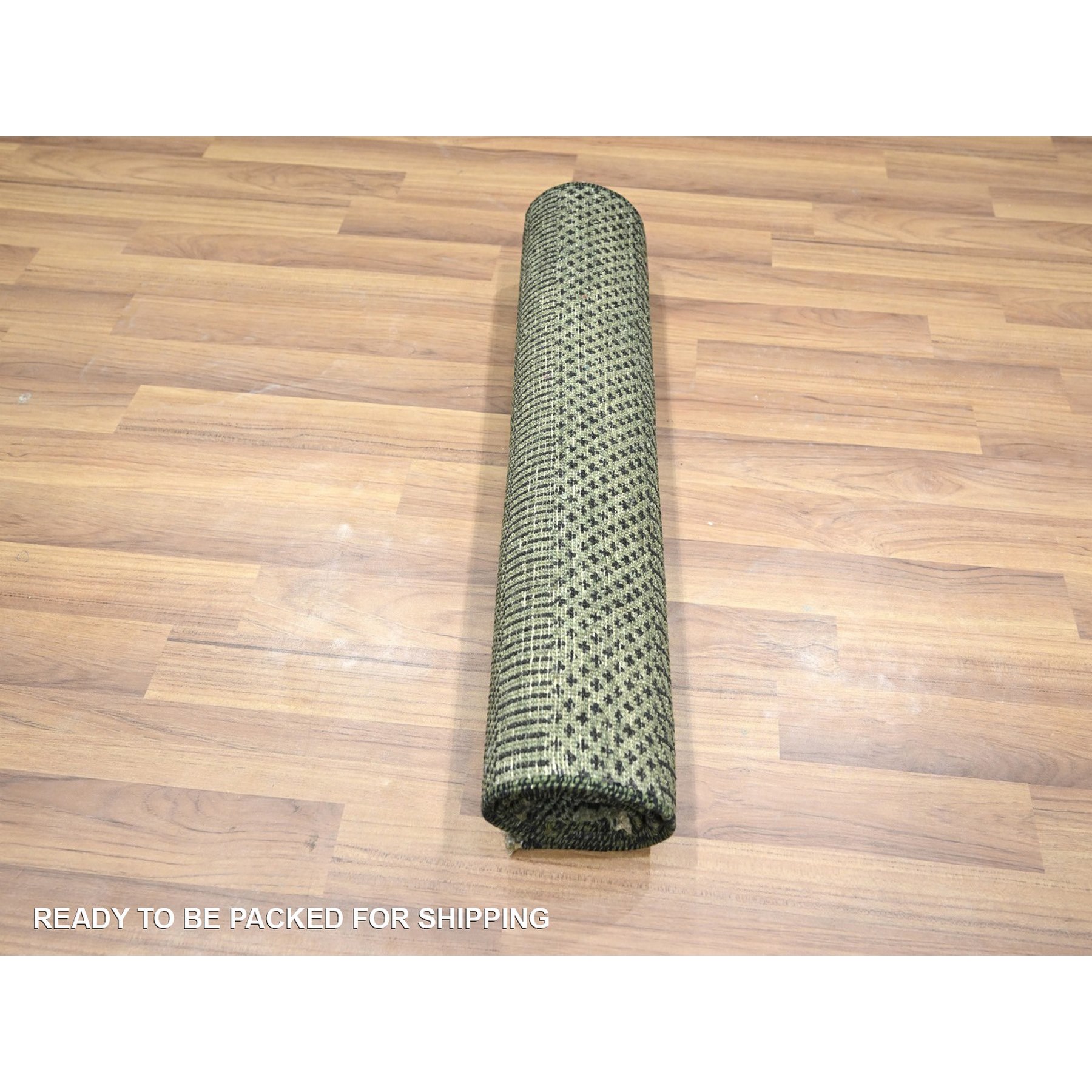 2'x3' Sage Green, Modern Grass Design, Sample, Wool with touch of Silk, Tone on Tone, Lush and Plush, Hand Knotted, Sample, Mat, Oriental Rug Sh76538