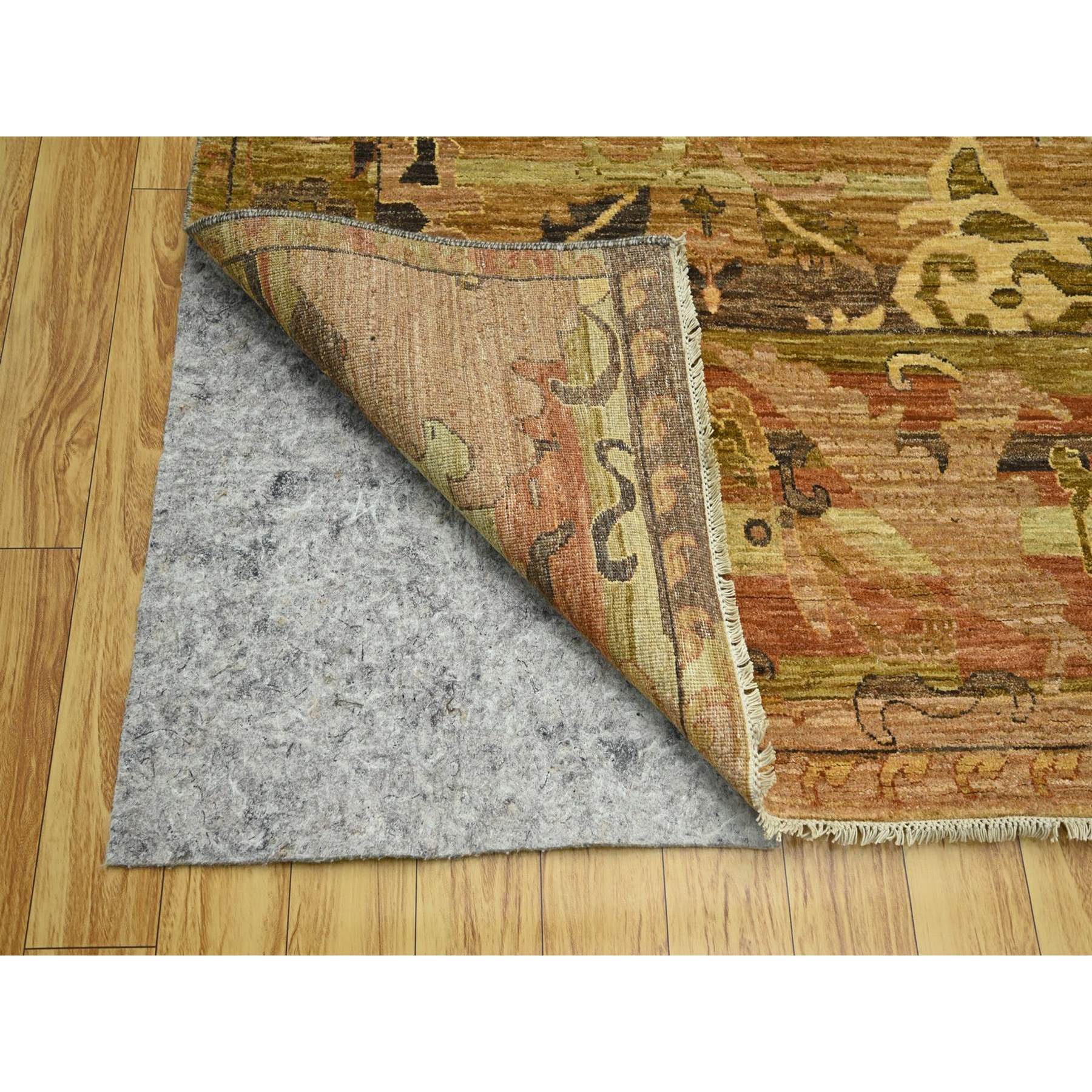 9'x12'4" Rust Red with Brown, Persian Bijar Garus Inspired Design with Distinct Abrash, 100% Wool, Hand Knotted, Vegetable Dyes, Oriental Rug Sh76684