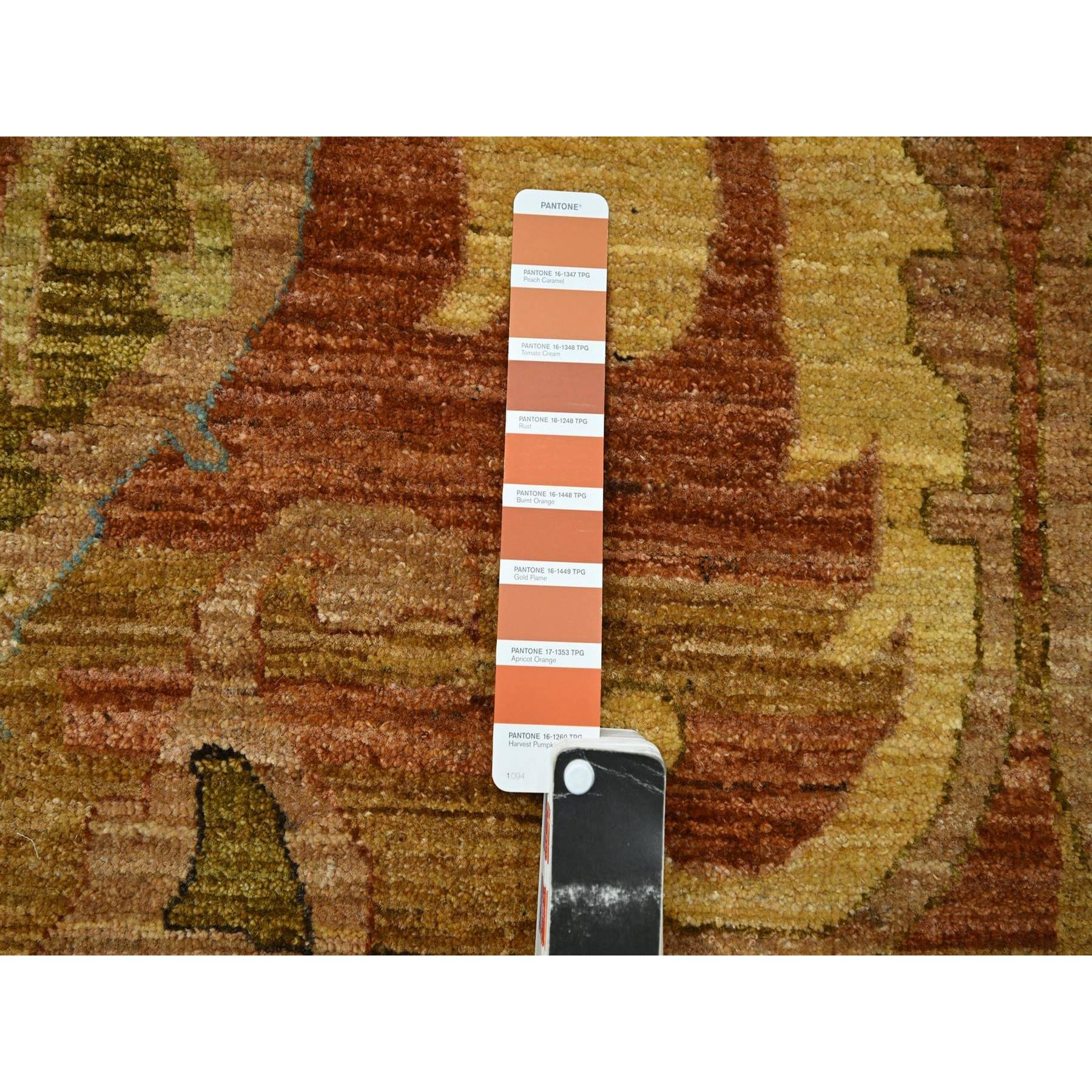 9'x12'4" Rust Red with Brown, Persian Bijar Garus Inspired Design with Distinct Abrash, 100% Wool, Hand Knotted, Vegetable Dyes, Oriental Rug Sh76684
