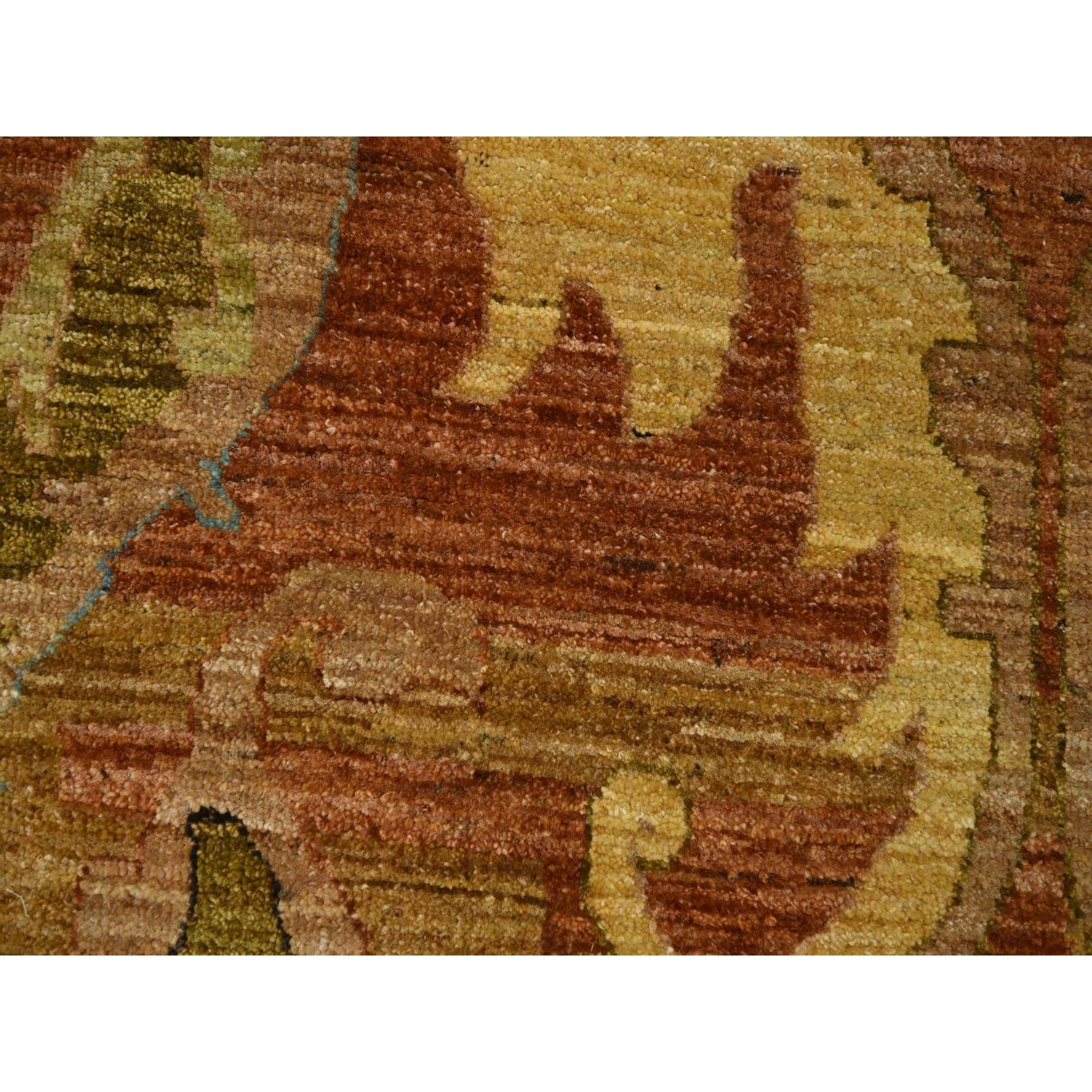 9'x12'4" Rust Red with Brown, Persian Bijar Garus Inspired Design with Distinct Abrash, 100% Wool, Hand Knotted, Vegetable Dyes, Oriental Rug Sh76684