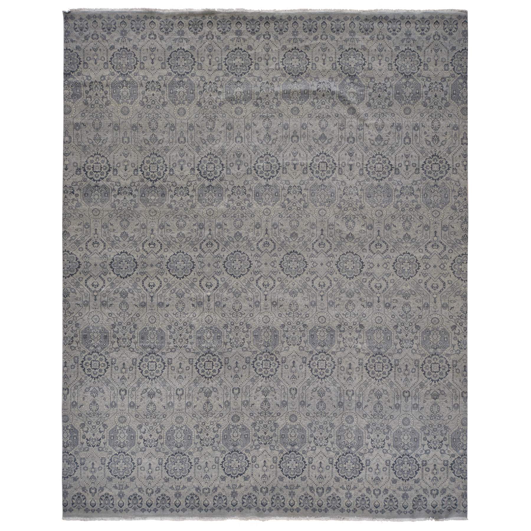  Wool Hand-Knotted Area Rug 11'10