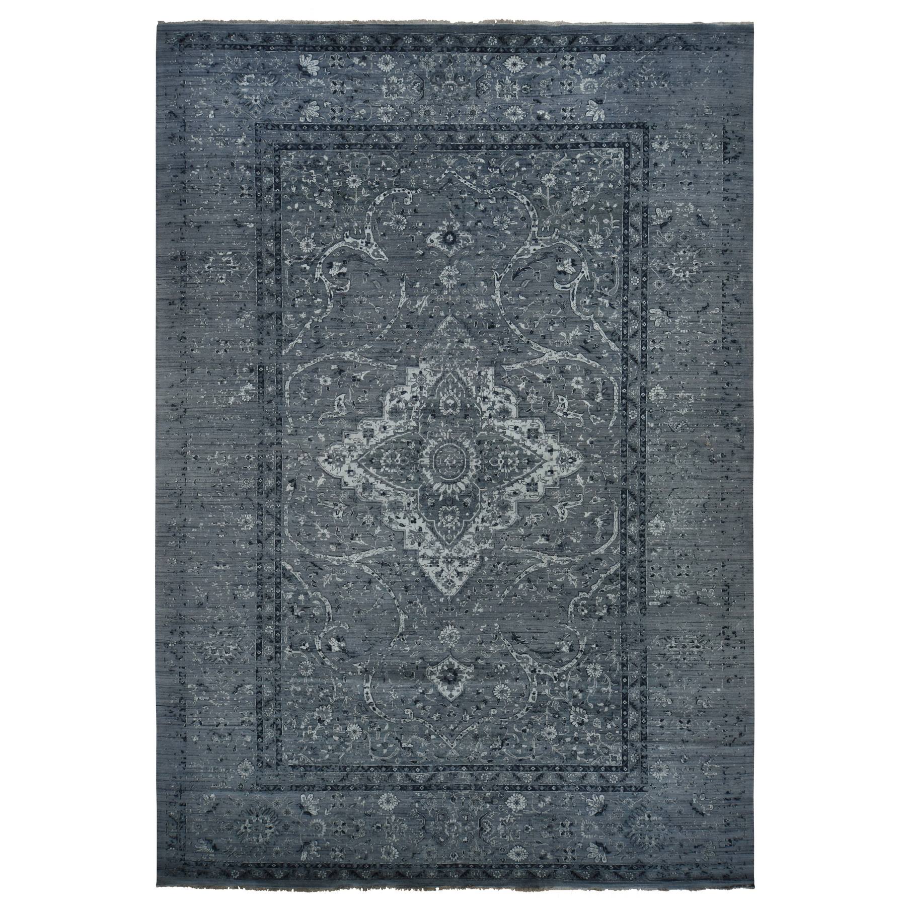  Silk Hand-Knotted Area Rug 12'1