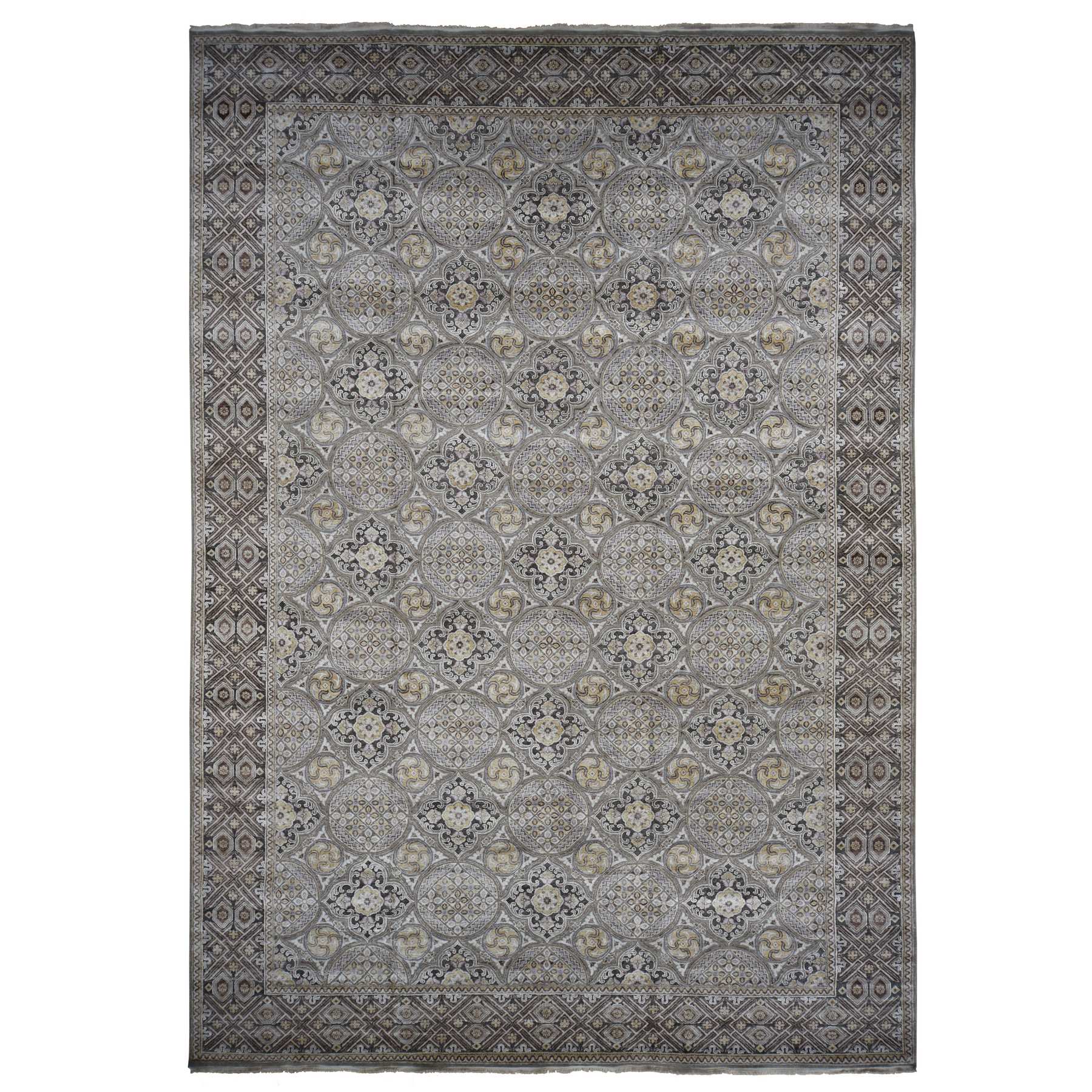  Silk Hand-Knotted Area Rug 11'10