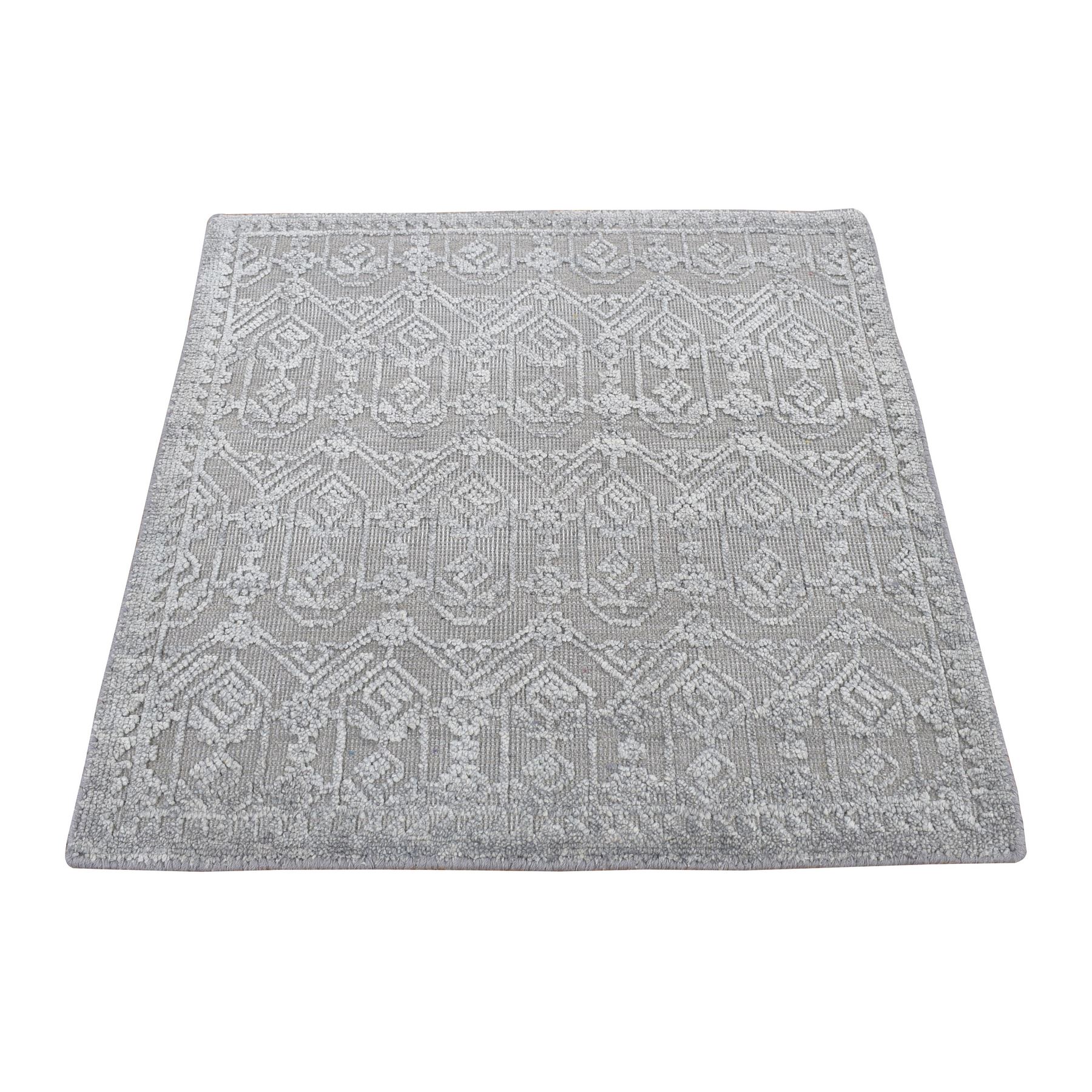 transitional Silk Hand-Knotted Area Rug 2'0