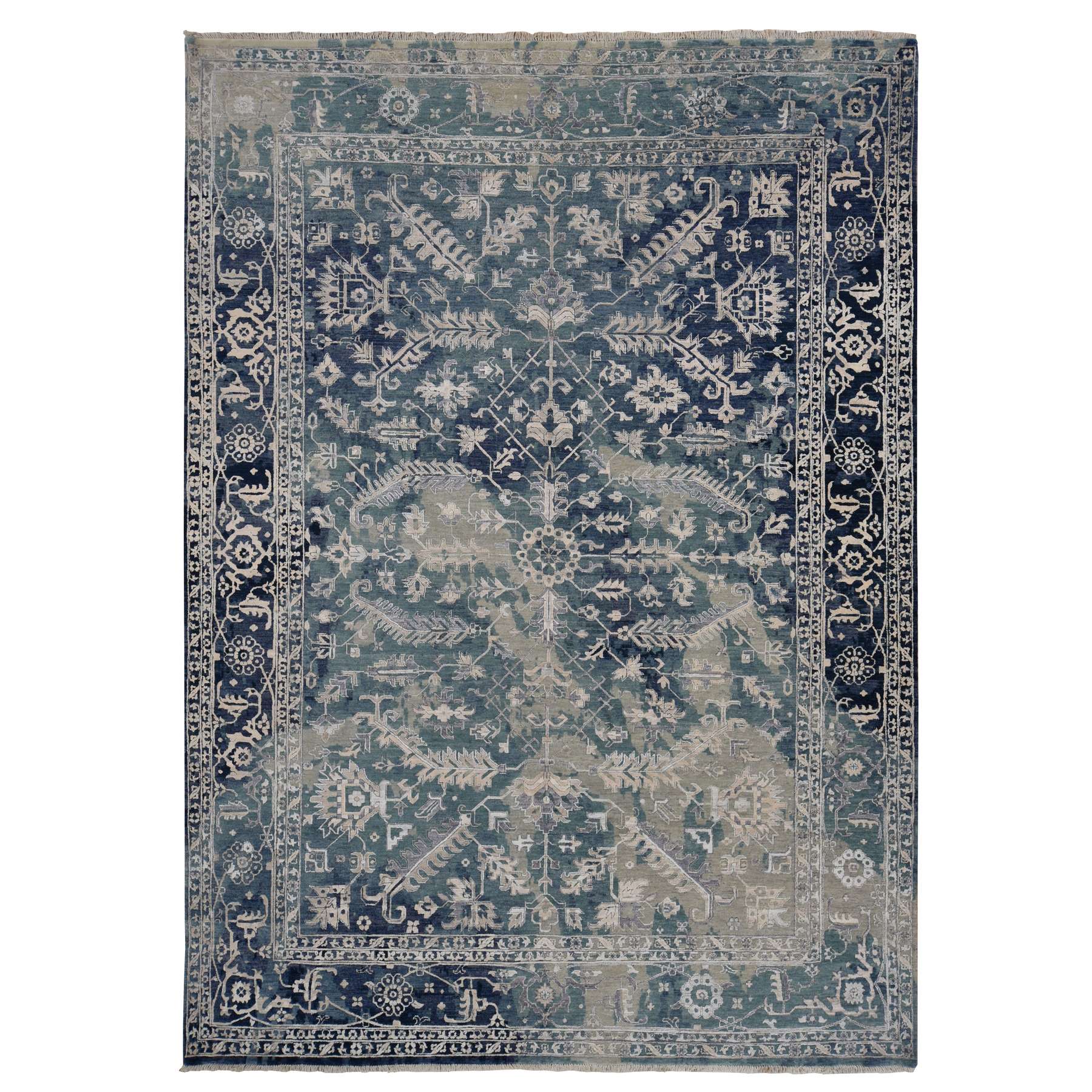  Silk Hand-Knotted Area Rug 9'10