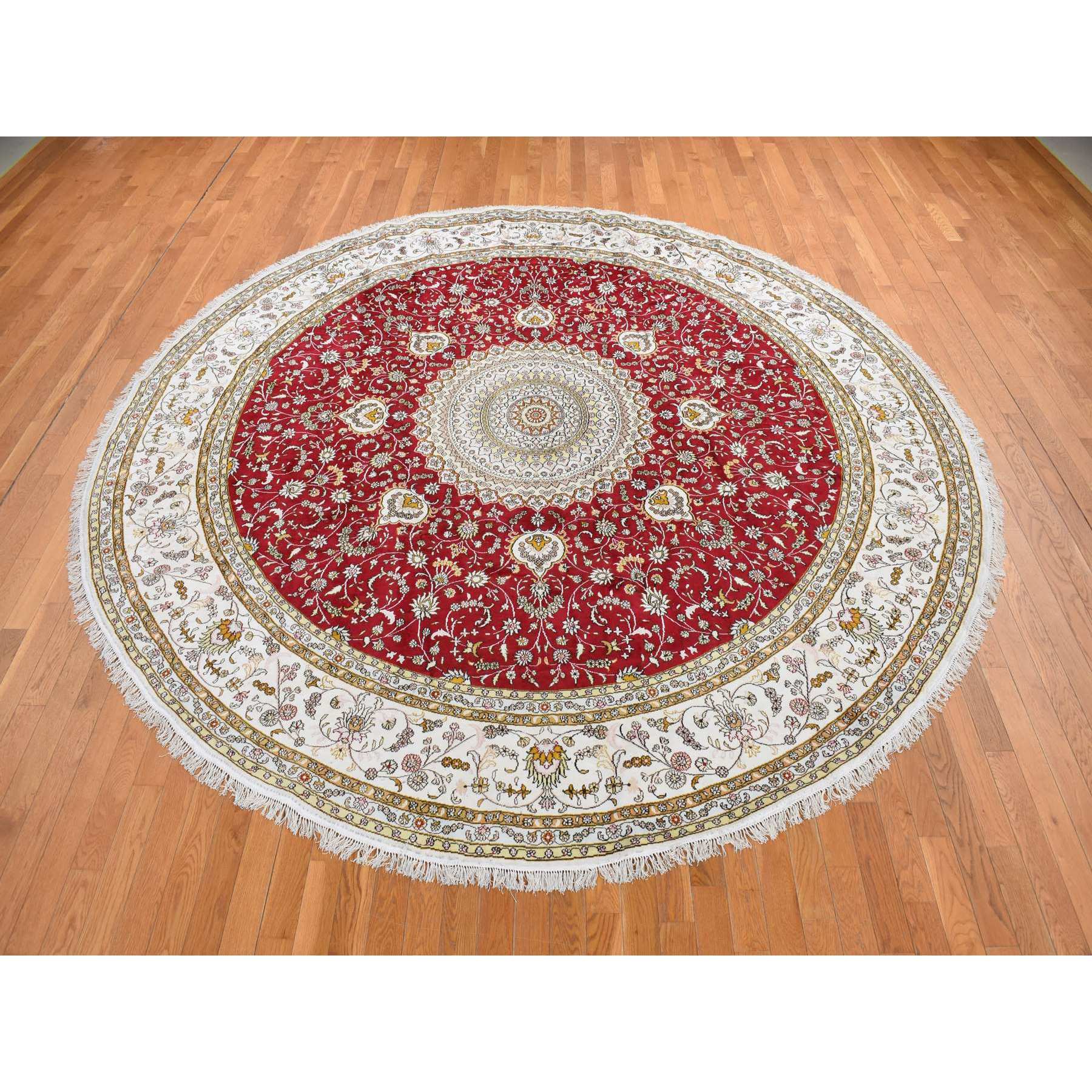 traditional Silk Hand-Knotted Area Rug 10'9