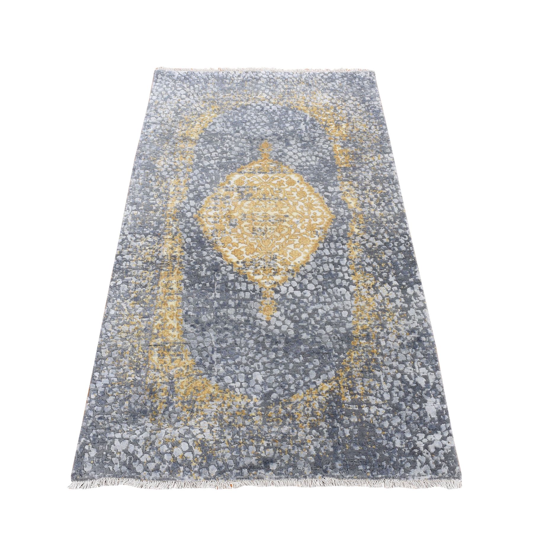  Silk Hand-Knotted Area Rug 2'10