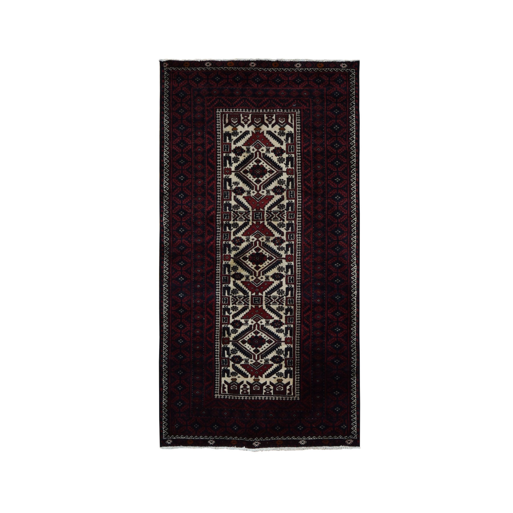 traditional Wool Hand-Knotted Area Rug 3'5