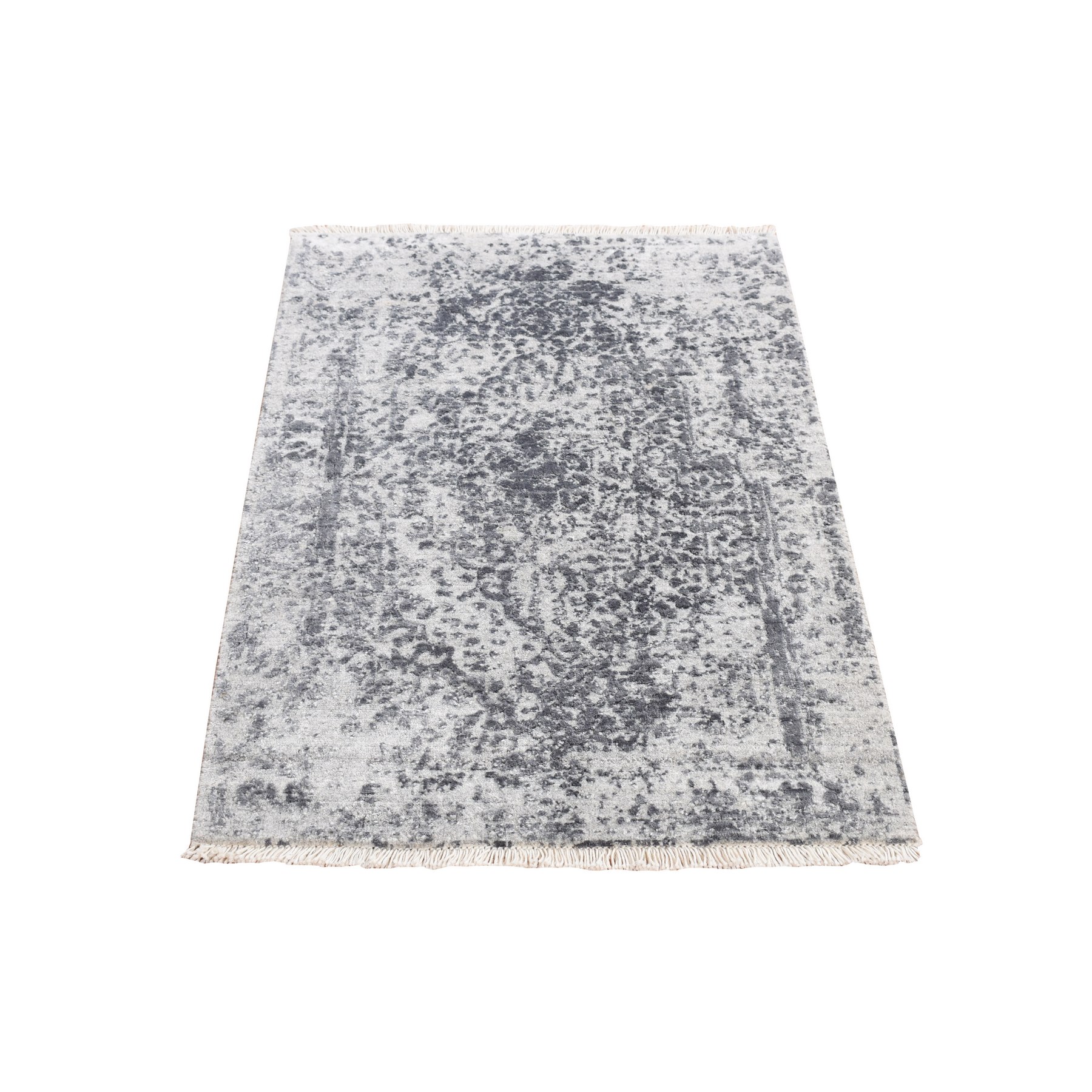  Silk Hand-Knotted Area Rug 2'1