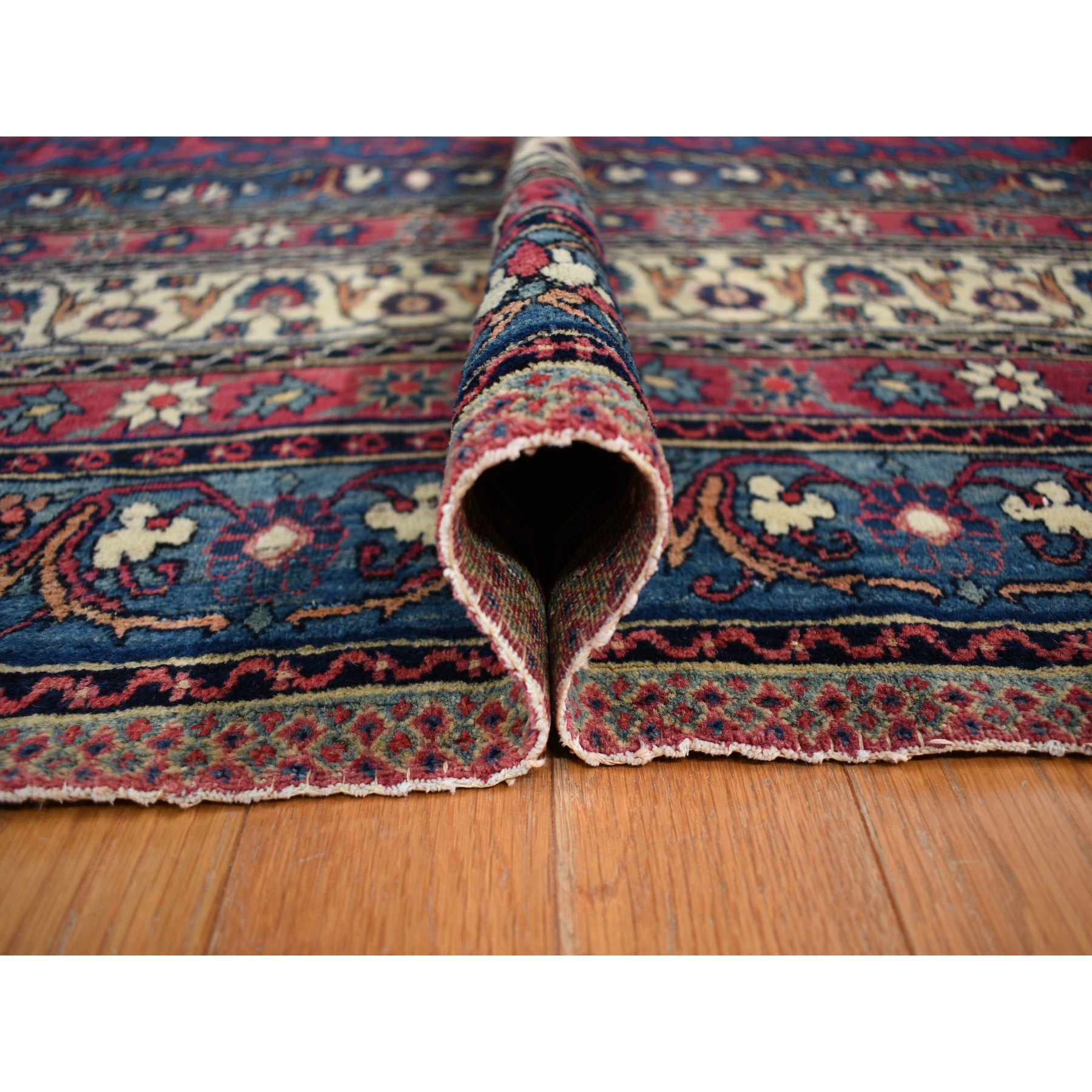 11'1"x15'4" Velvet Red with Multiple Borders, Antique Persian Lavar Kerman Medallion Design, 100% Wool Full Pile, Clean and Soft, Sides and Ends Professionally Secured, Hand Knotted, Oriental Rug Sh78174