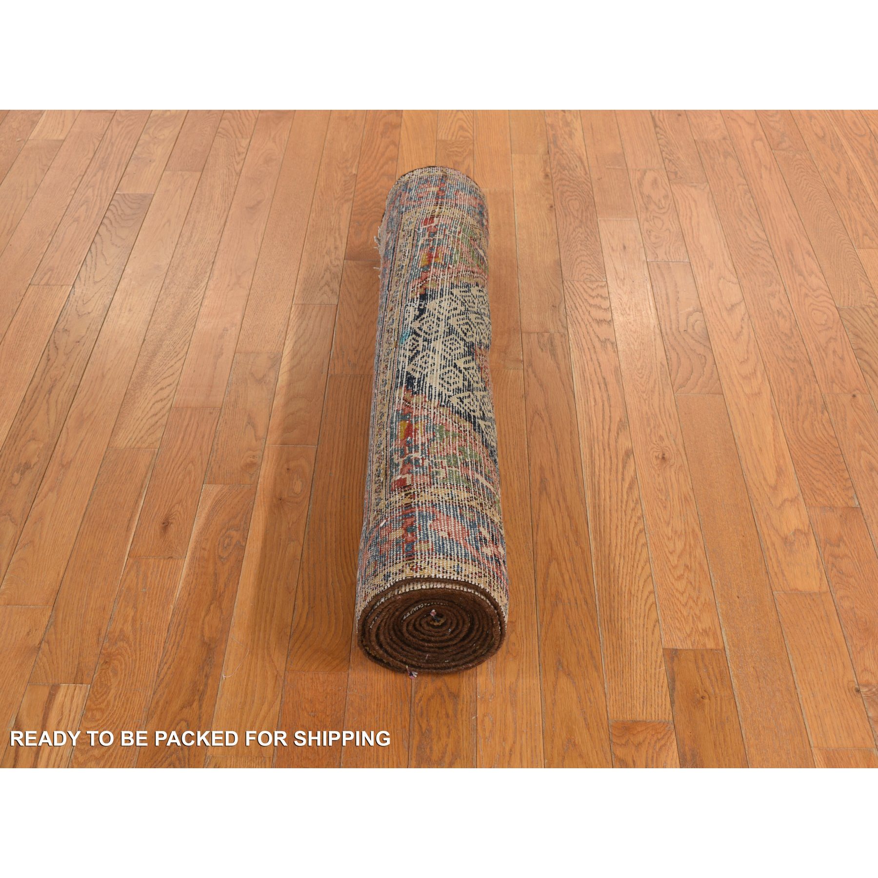 3'5"x12'6" Midnight Blue, Antique Persian Malayer in Good Condition, Full Pile, Sides and Ends Professionally Secured, Clean, 100% Wool, Hand Knotted, Runner, Oriental Rug Sh78227